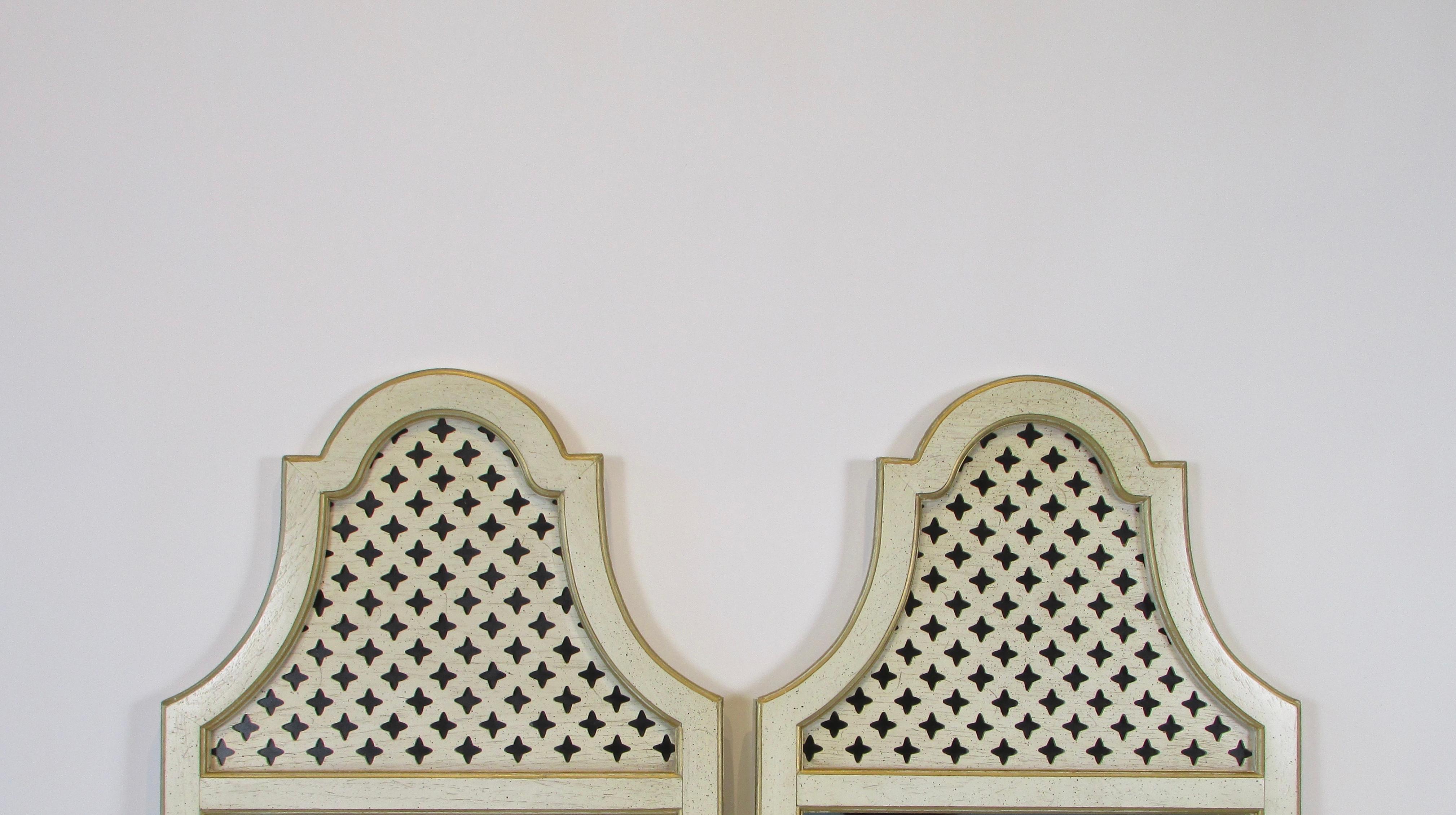 1950s Hollywood Regency Fretwork Style Mirror Pair For Sale 2