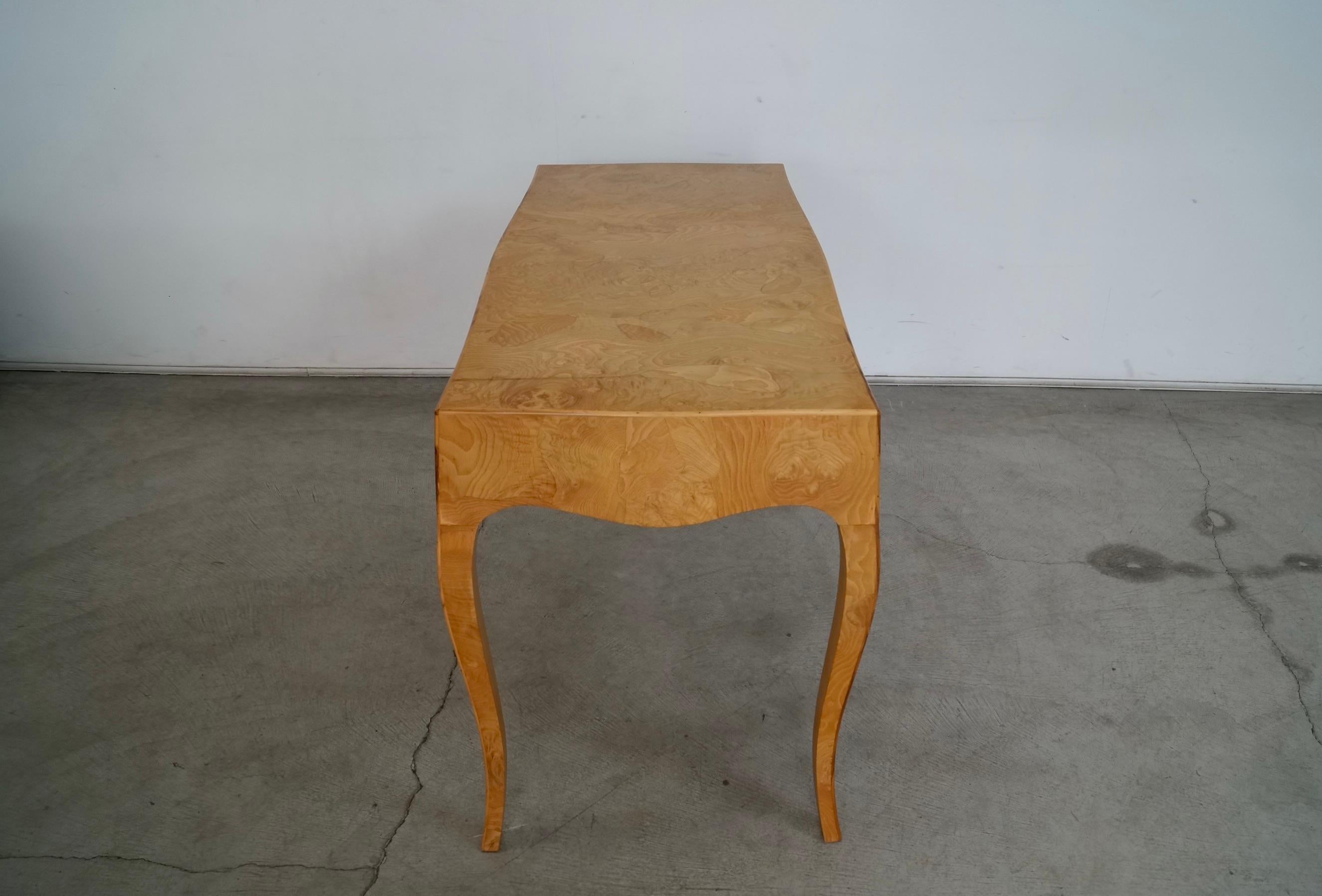 1950's Hollywood Regency Italian Oyster Patchwork Burl Wood Desk 8