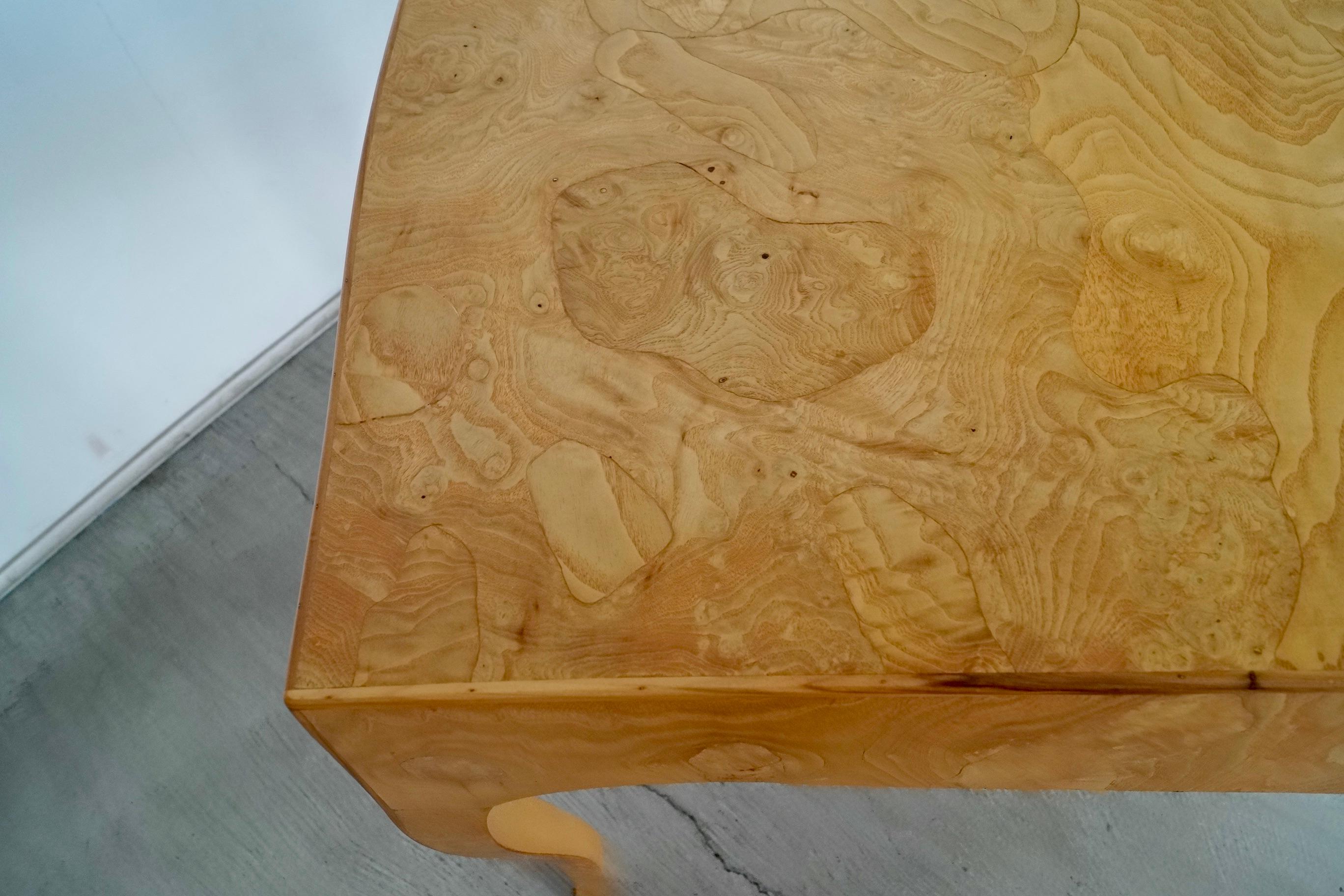 1950's Hollywood Regency Italian Oyster Patchwork Burl Wood Desk 14