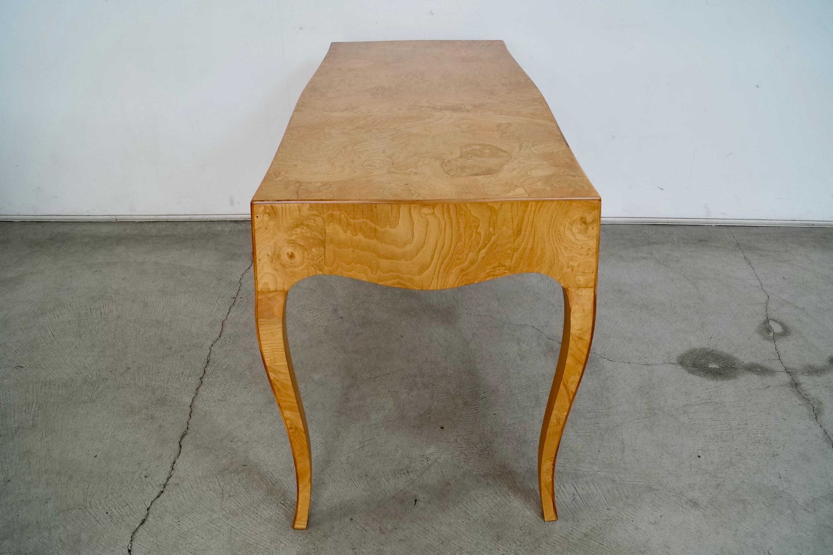 1950's Hollywood Regency Italian Oyster Patchwork Burl Wood Desk 2