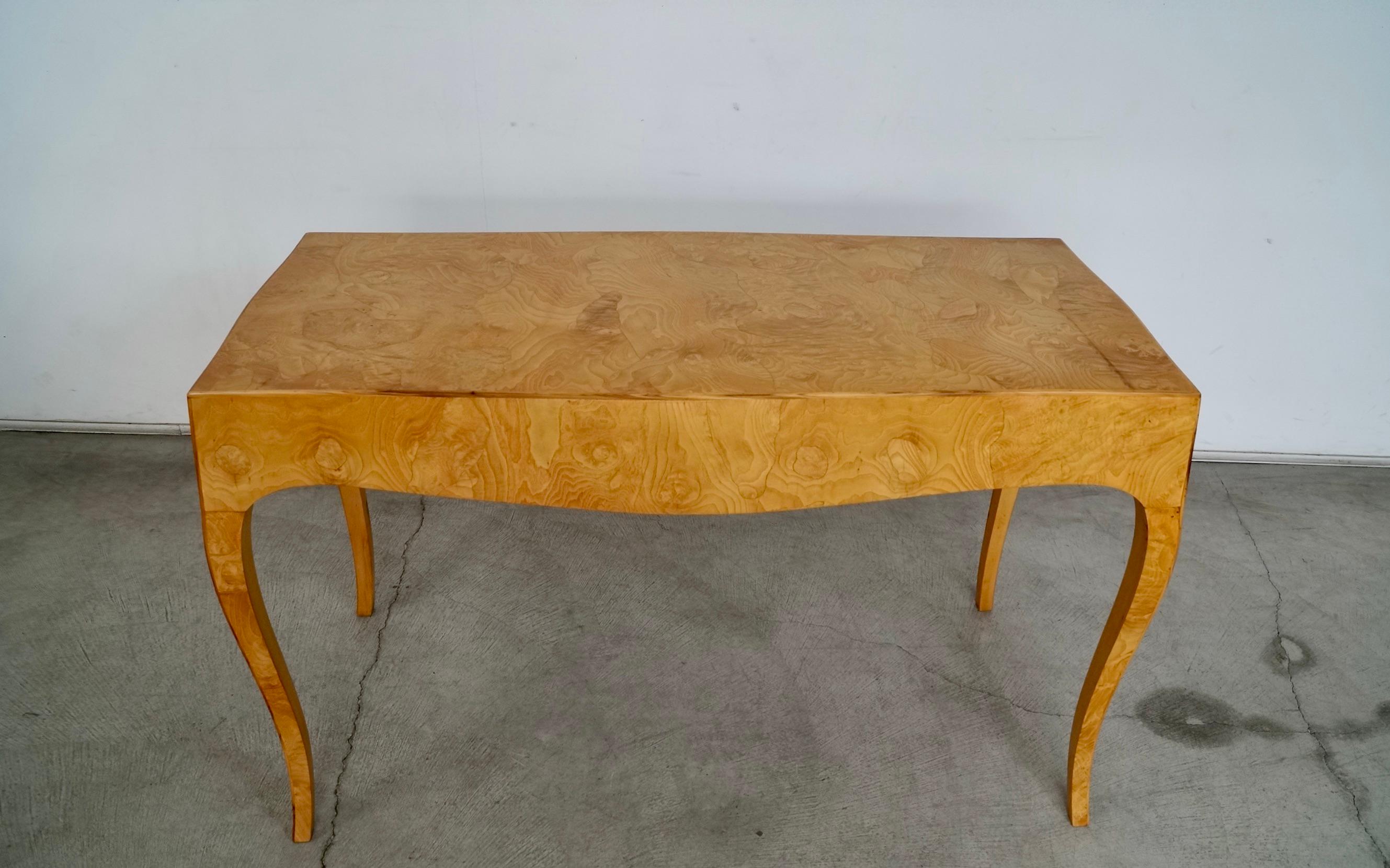 1950's Hollywood Regency Italian Oyster Patchwork Burl Wood Desk 3