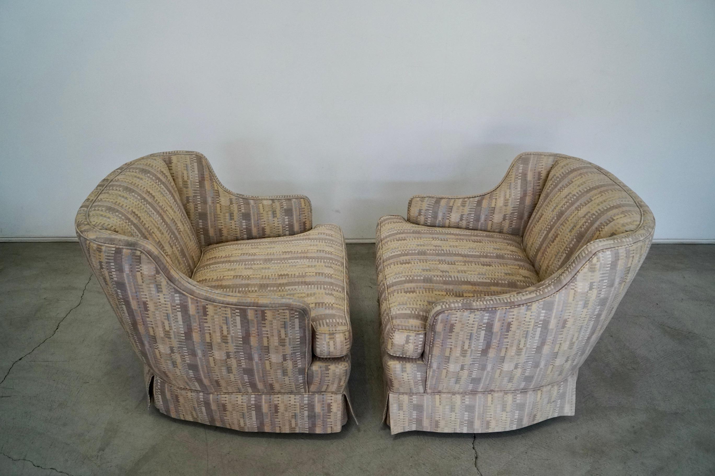 1950's Hollywood Regency Swivel Club Lounge Chairs - a Pair For Sale 6