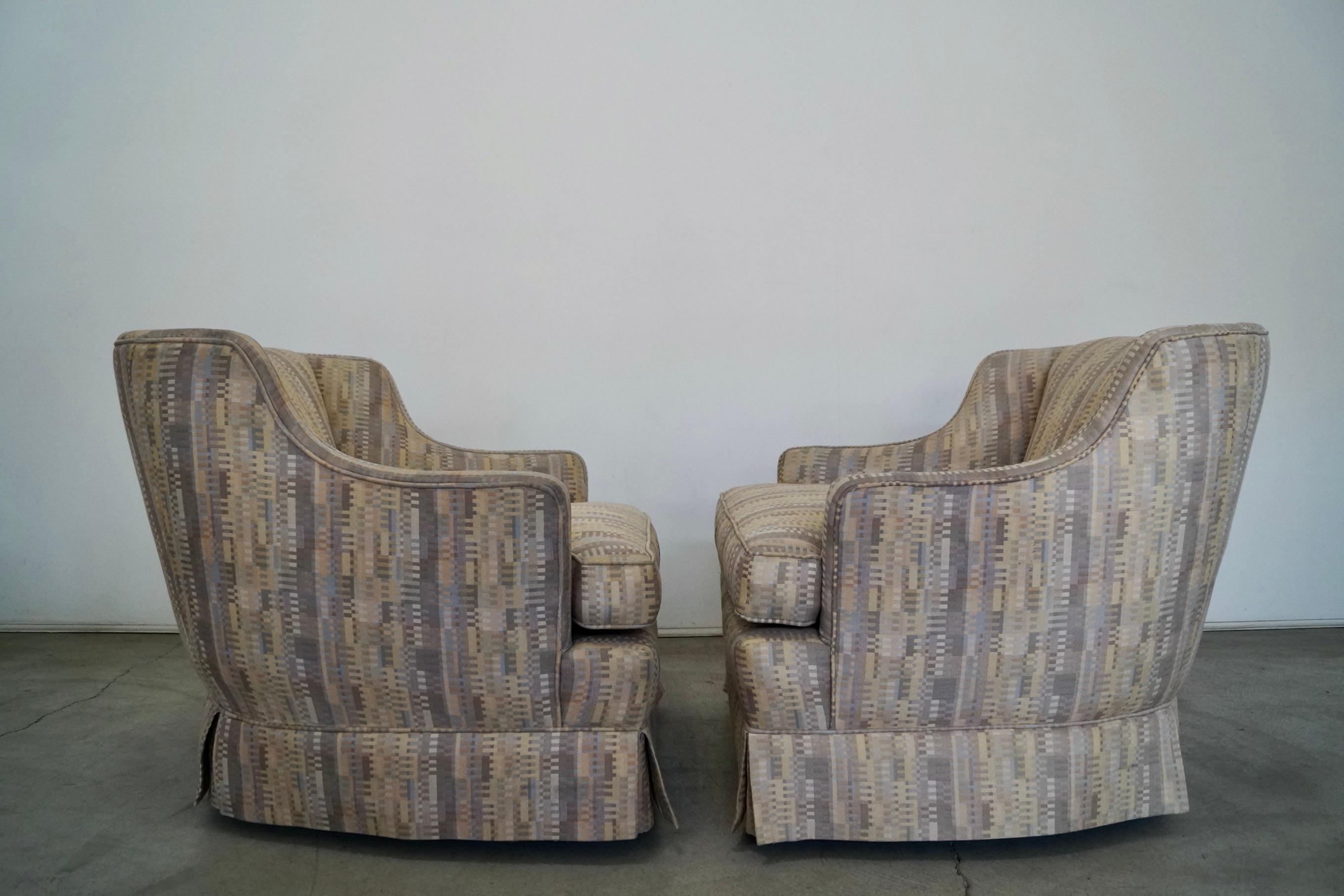 1950's Hollywood Regency Swivel Club Lounge Chairs - a Pair For Sale 7