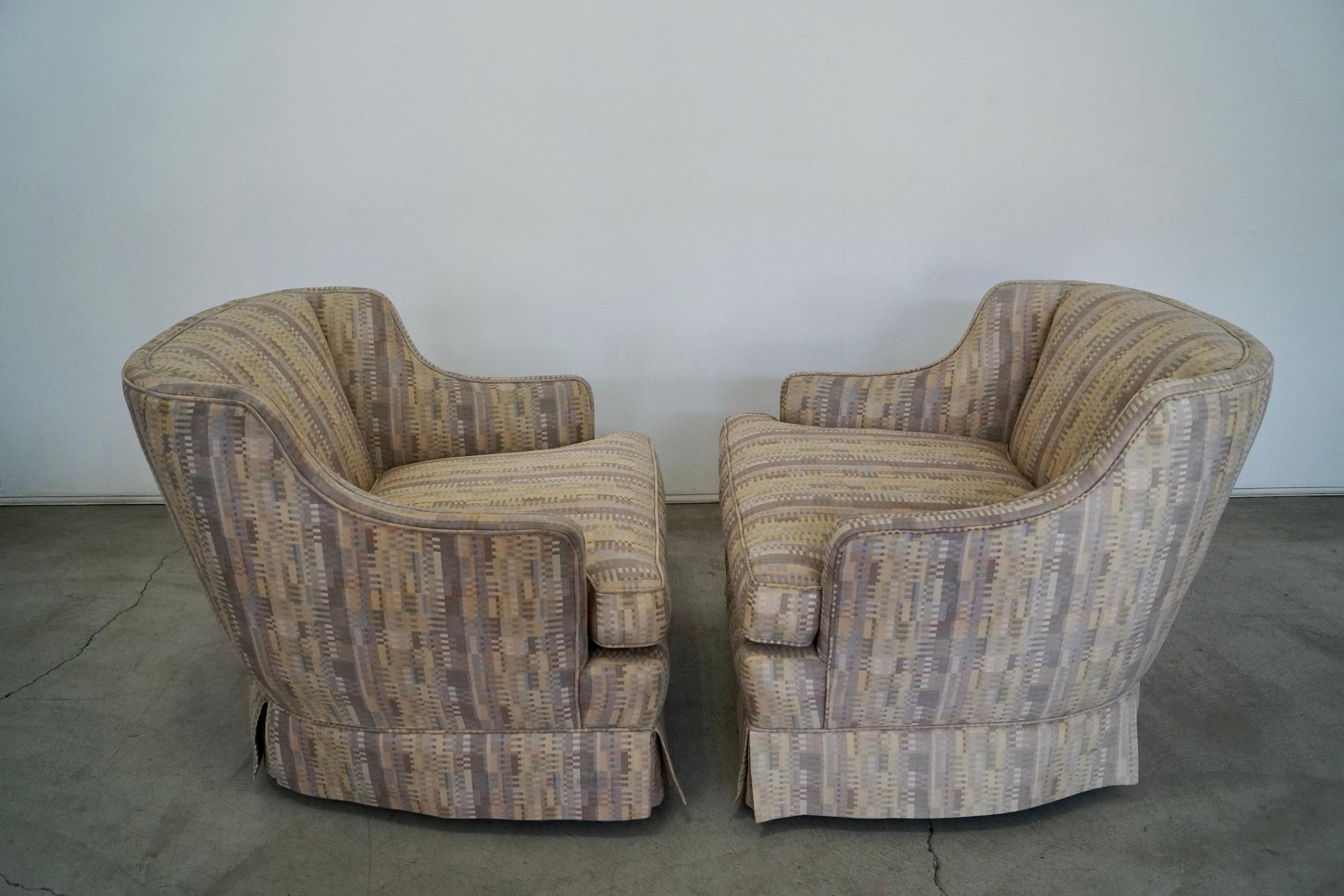 1950's Hollywood Regency Swivel Club Lounge Chairs - a Pair For Sale 8