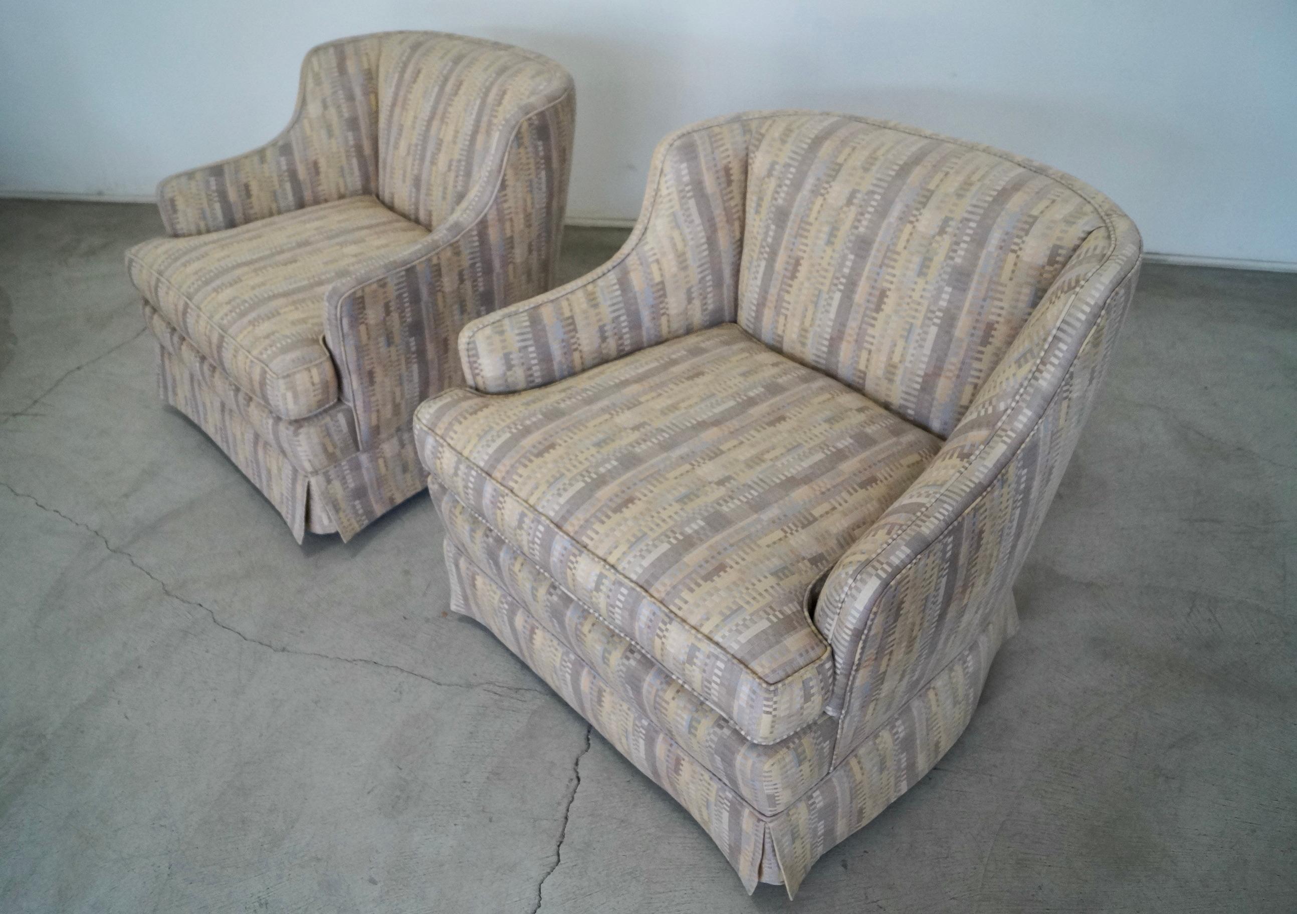1950's Hollywood Regency Swivel Club Lounge Chairs - a Pair For Sale 14