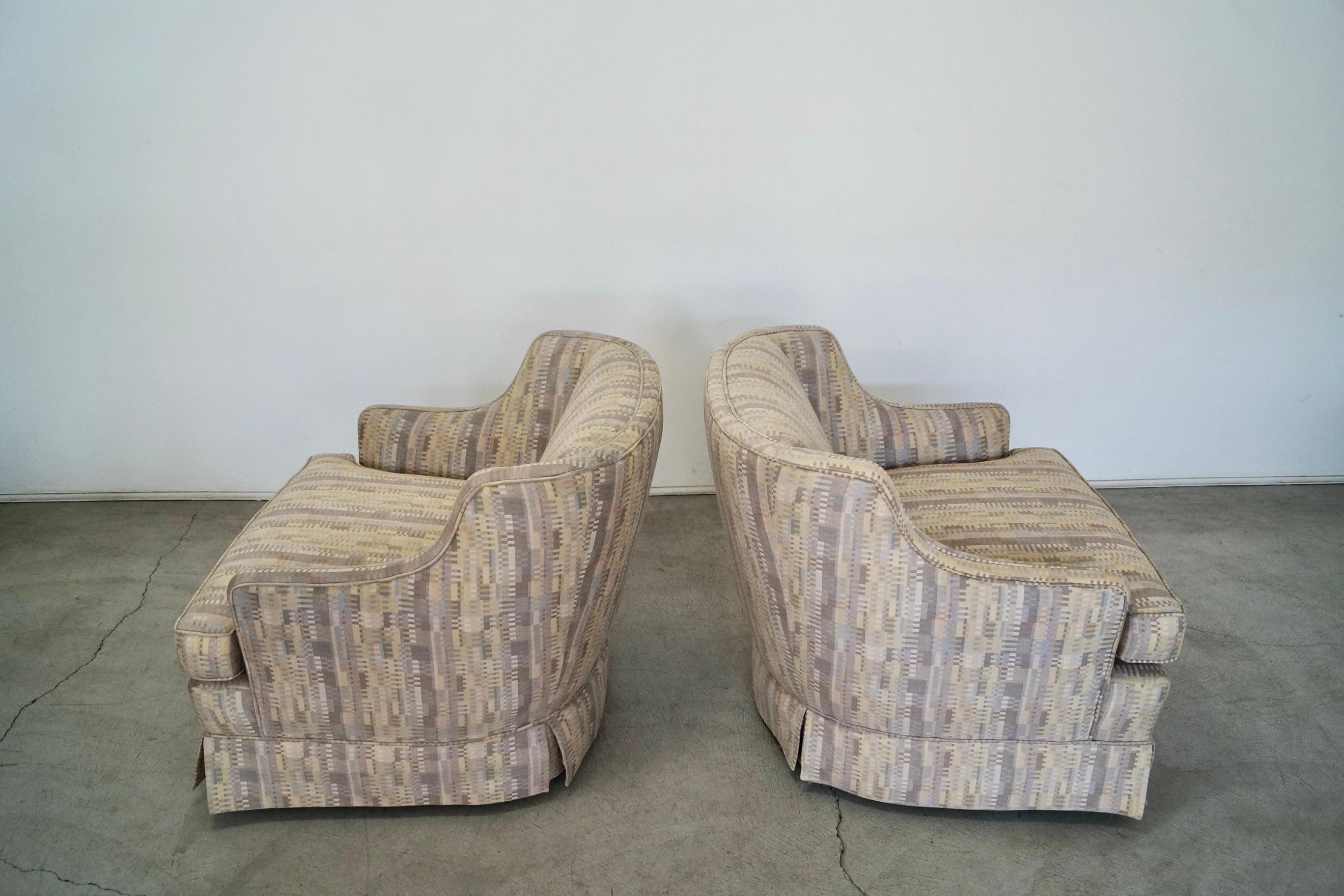 1950's Hollywood Regency Swivel Club Lounge Chairs - a Pair For Sale 2