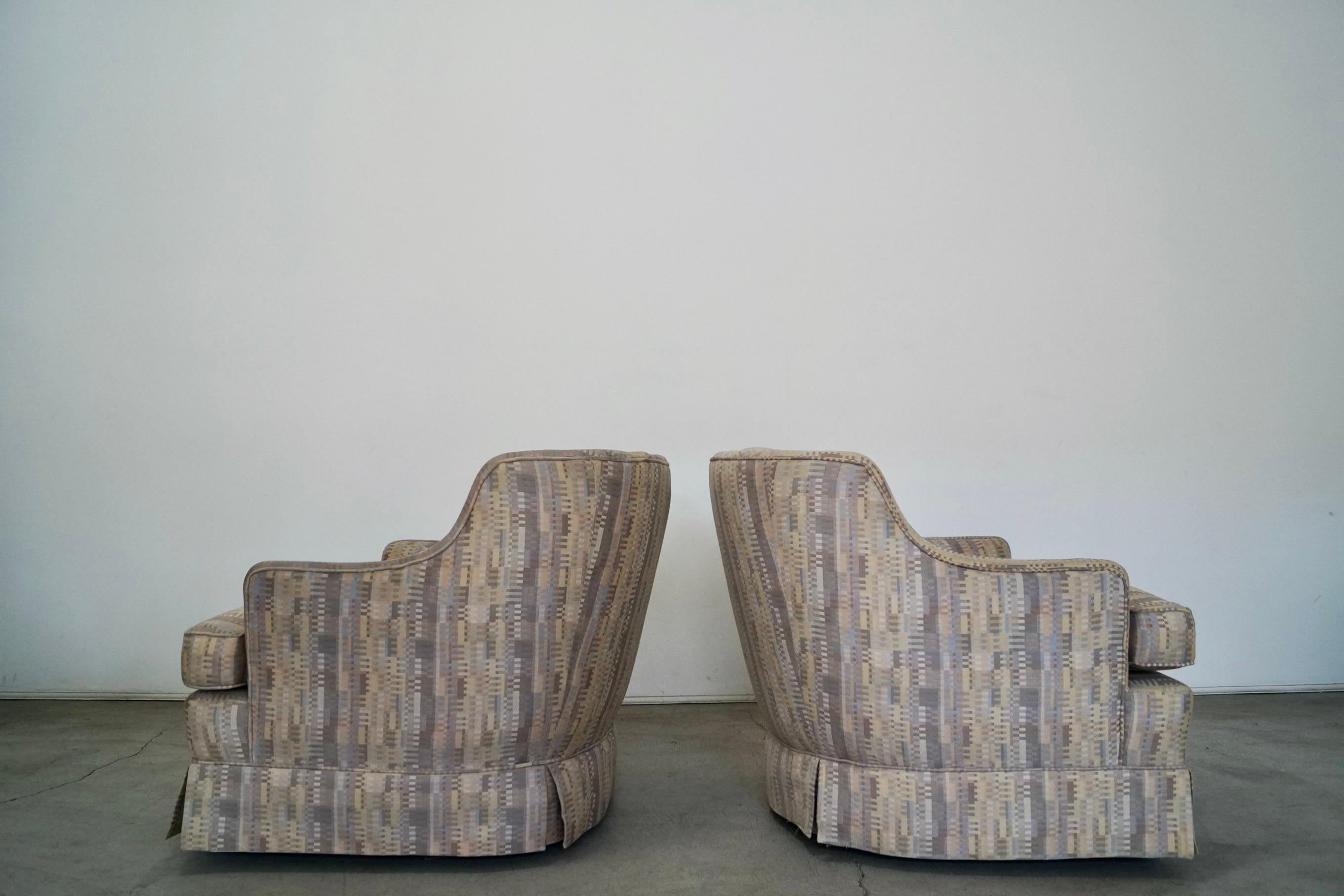 1950's Hollywood Regency Swivel Club Lounge Chairs - a Pair For Sale 3