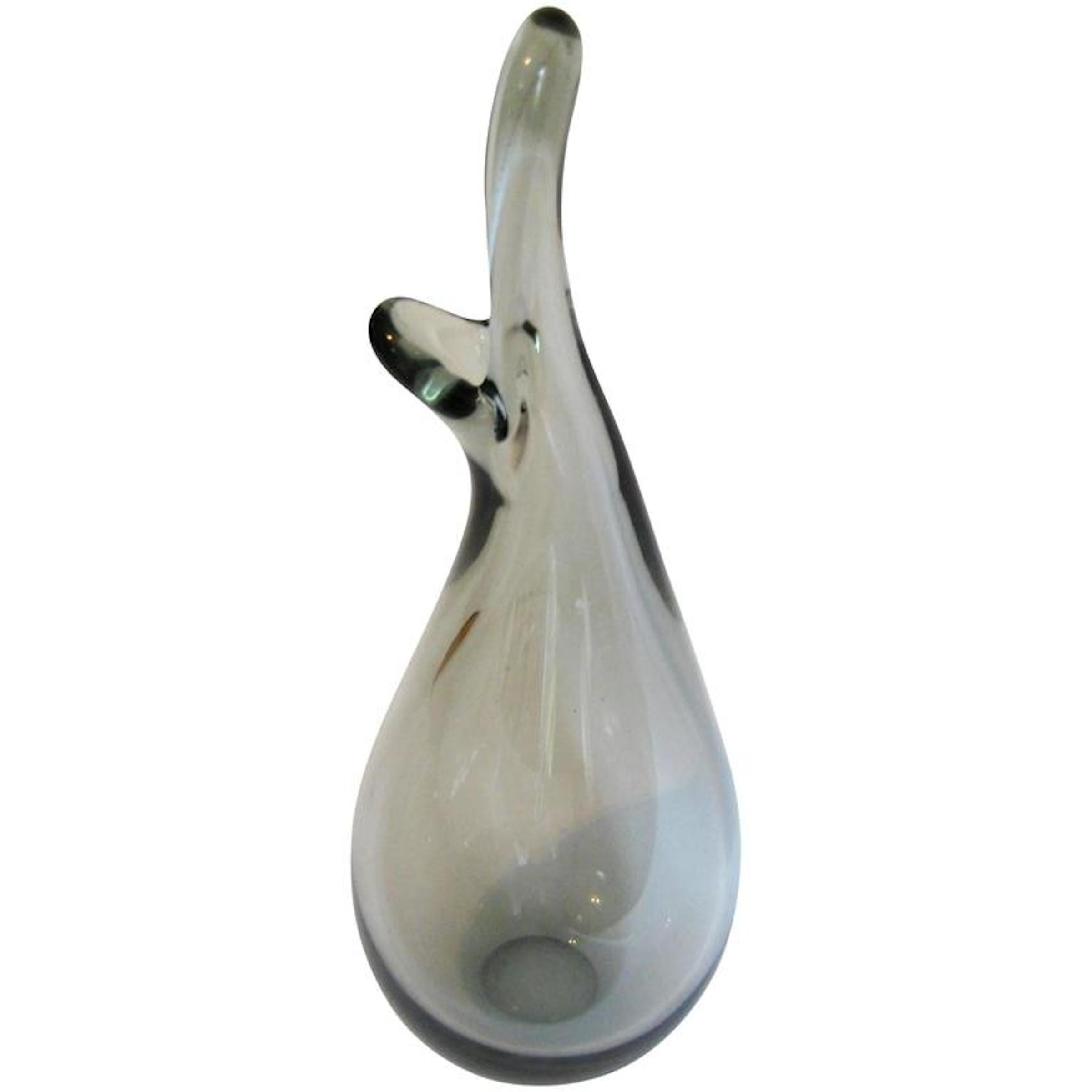 Mid-Century. Vase by Per Lutkin for Holmegaard.
Signed. Holmegaard 1959 Smoked gray tinted glass.