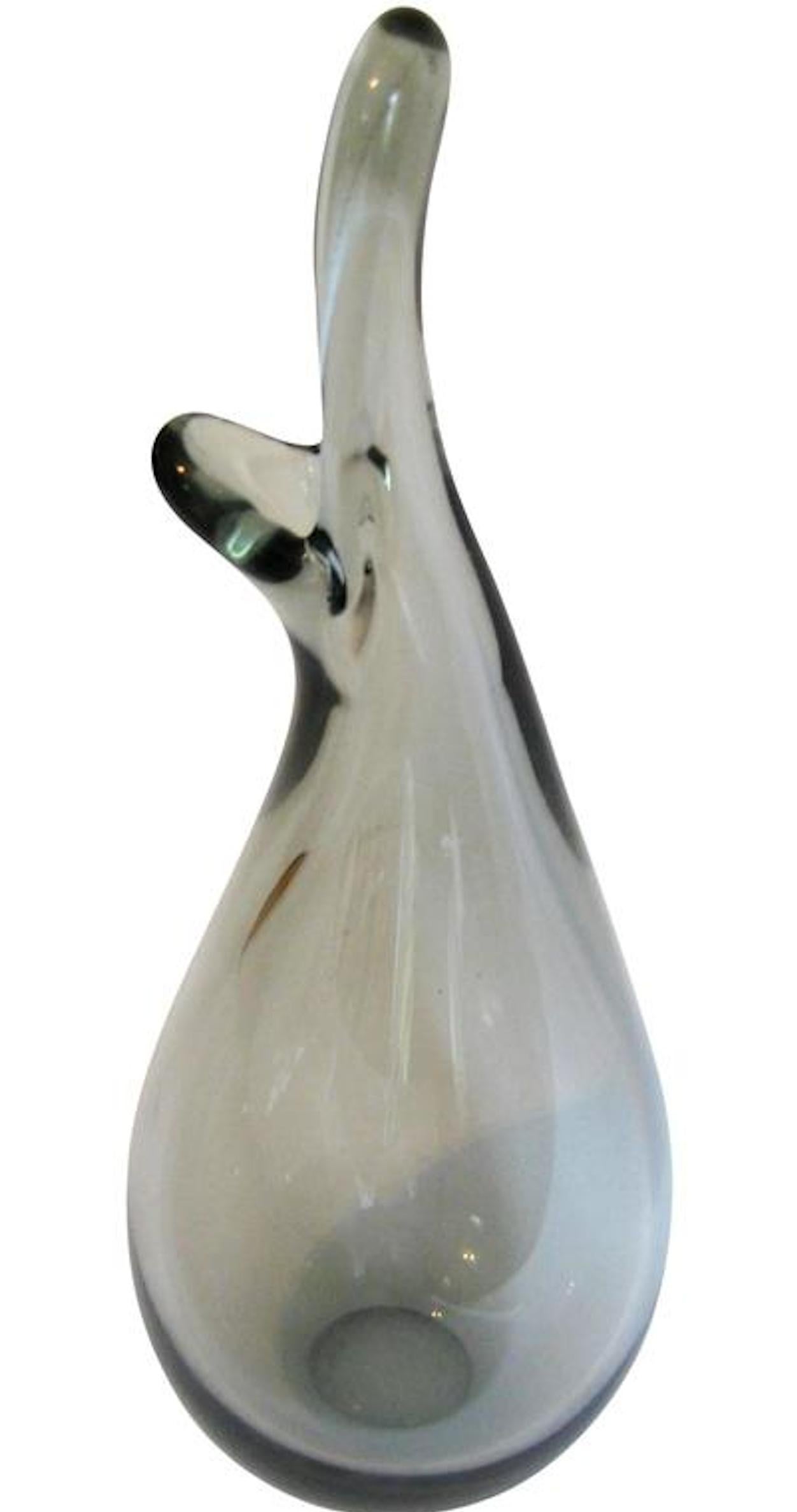 Mid-Century Modern Holmegaard by Per Lutkin Vase Signed 1959 For Sale
