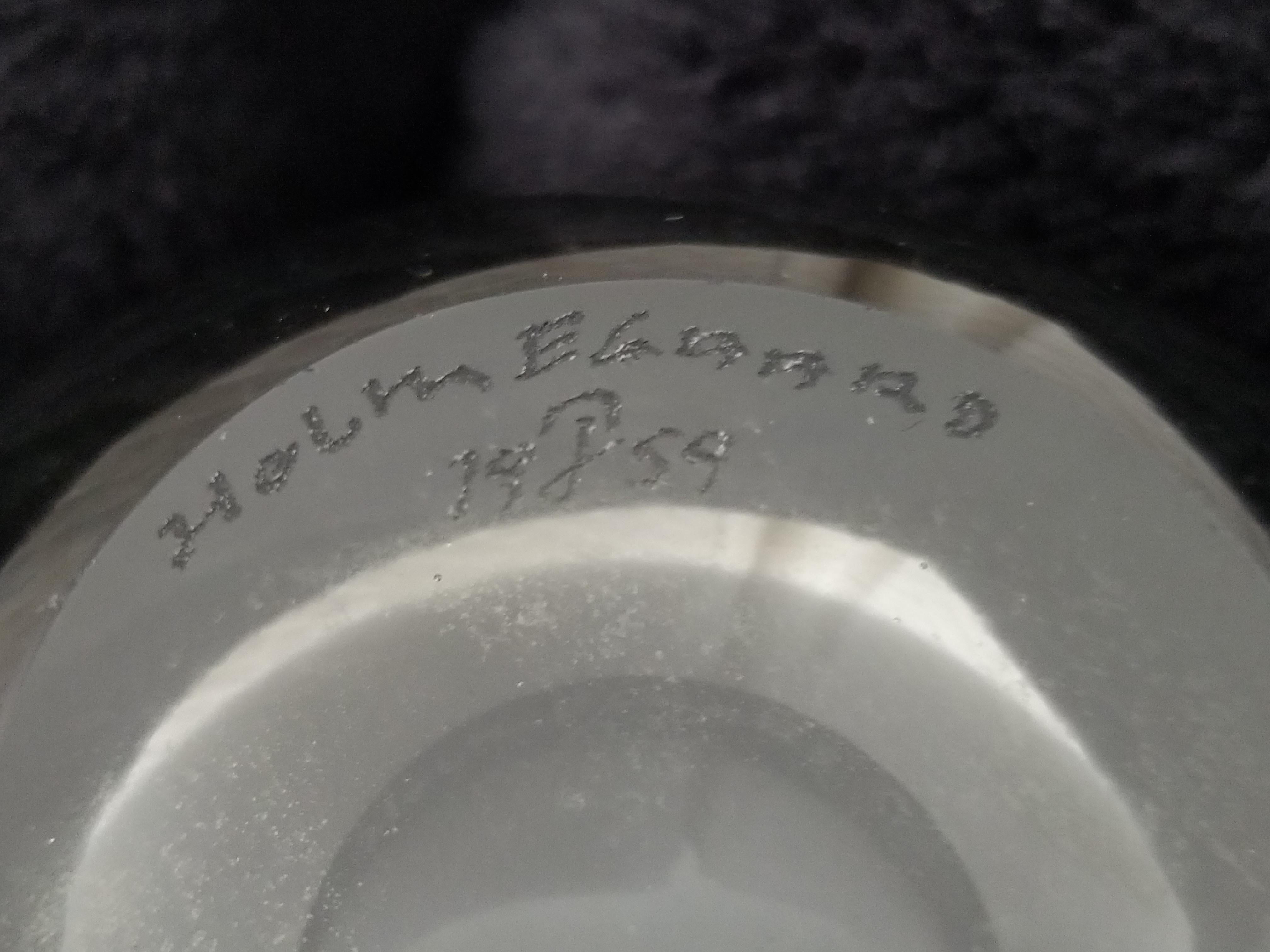 Glass Holmegaard by Per Lutkin Vase Signed 1959 For Sale