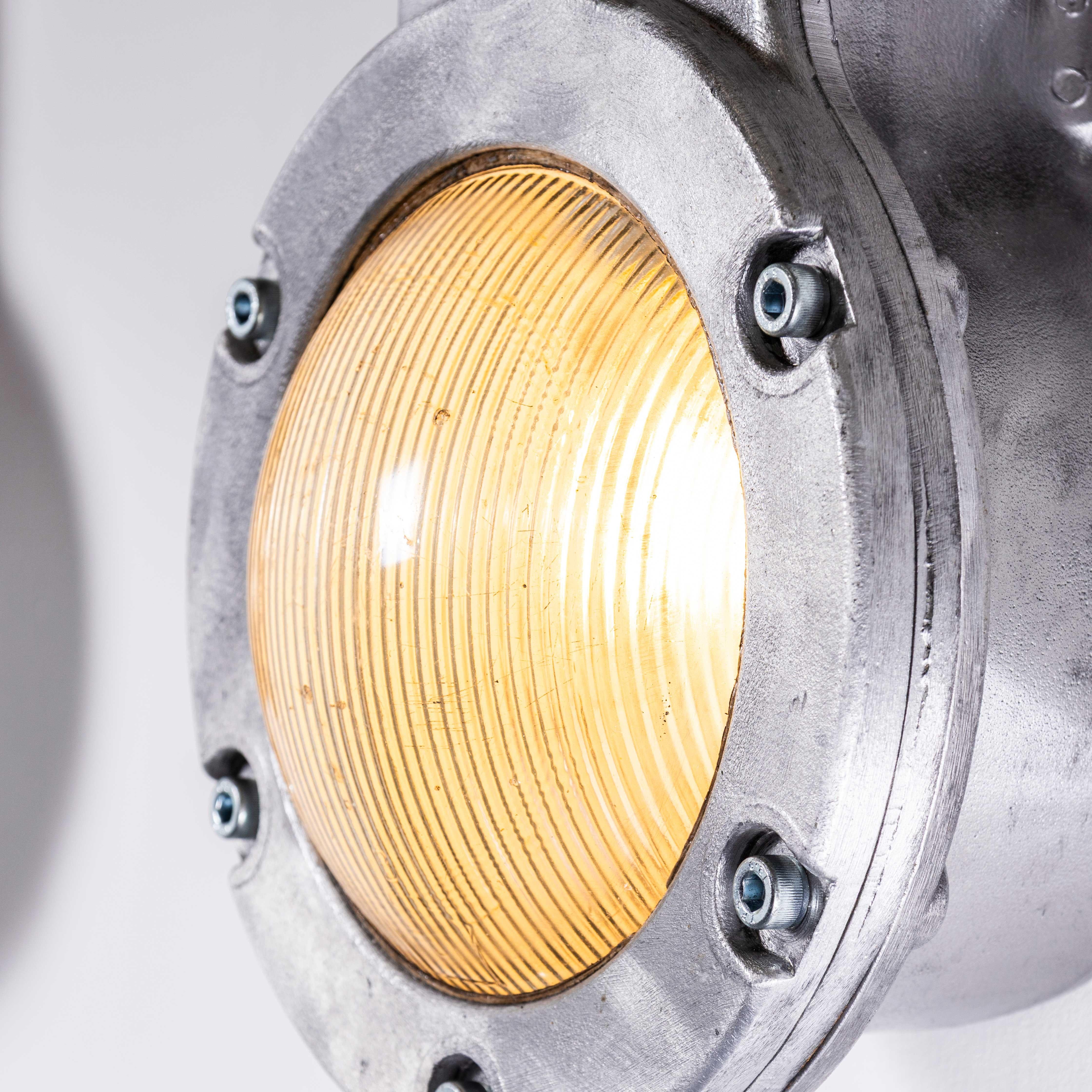 1950's Holophane Large Cast Bulkhead Lamp In Good Condition For Sale In Hook, Hampshire
