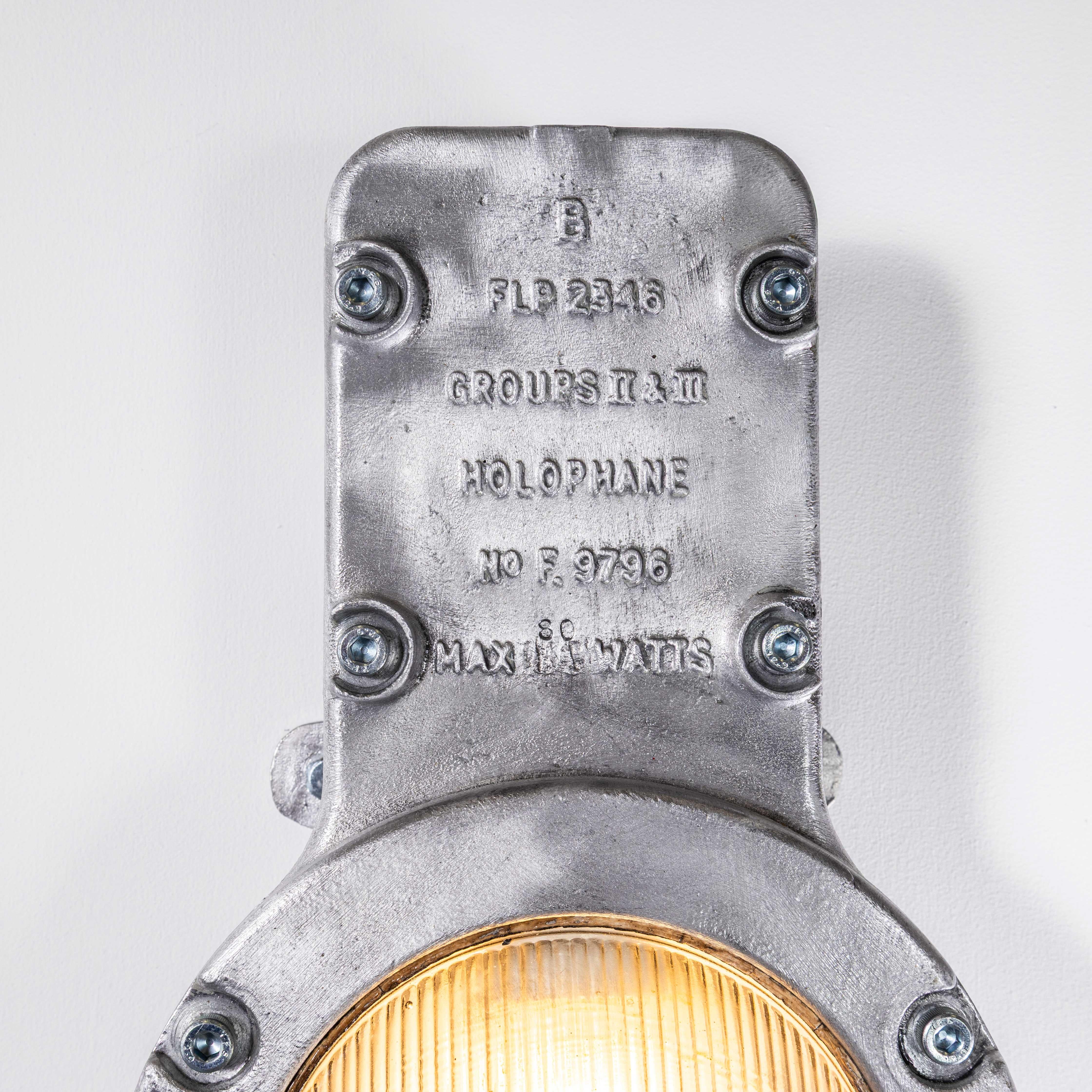 Mid-20th Century 1950's Holophane Large Cast Bulkhead Lamp For Sale