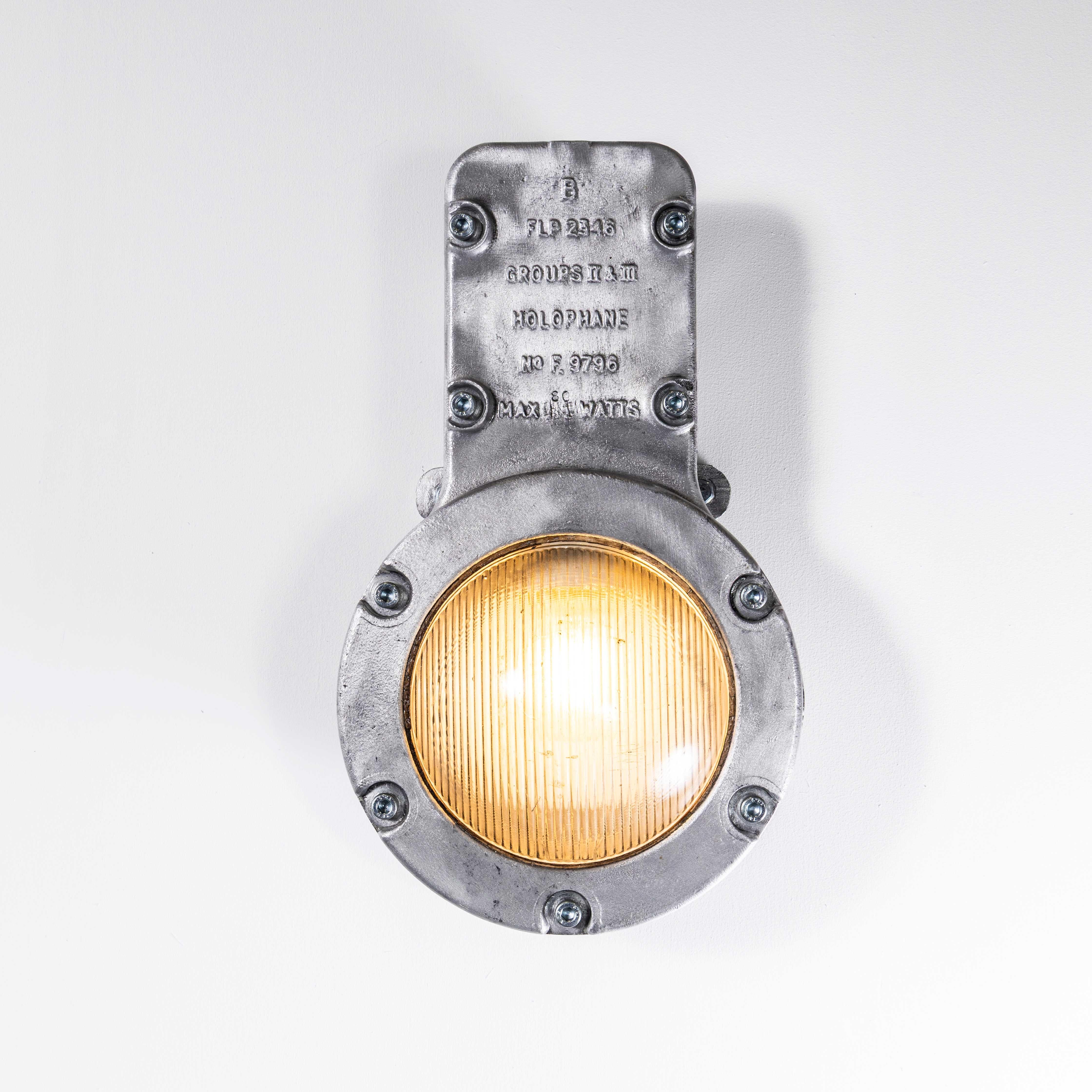 1950's Holophane Large Cast Bulkhead Lamp For Sale 1