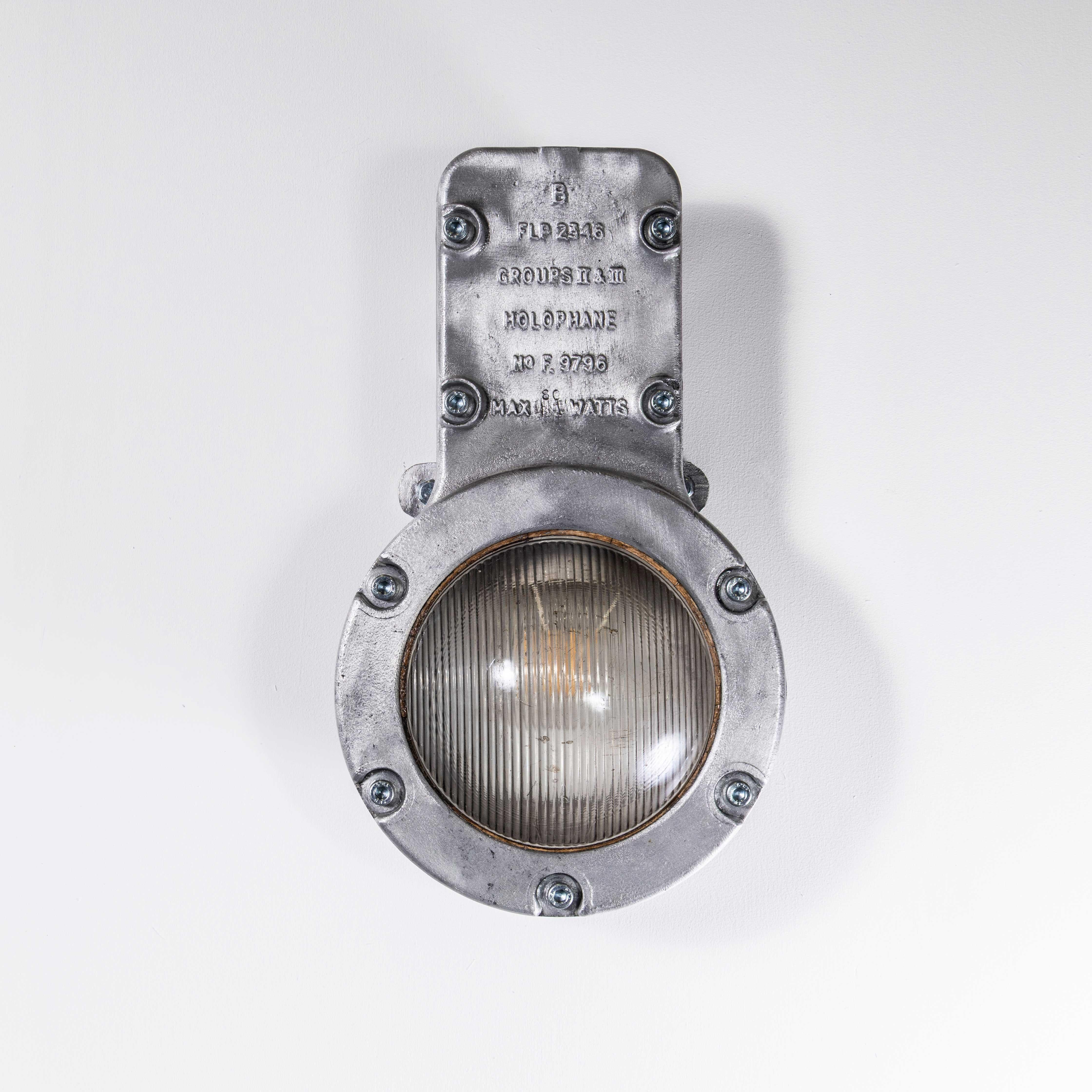1950's Holophane Large Cast Bulkhead Lamp For Sale 3