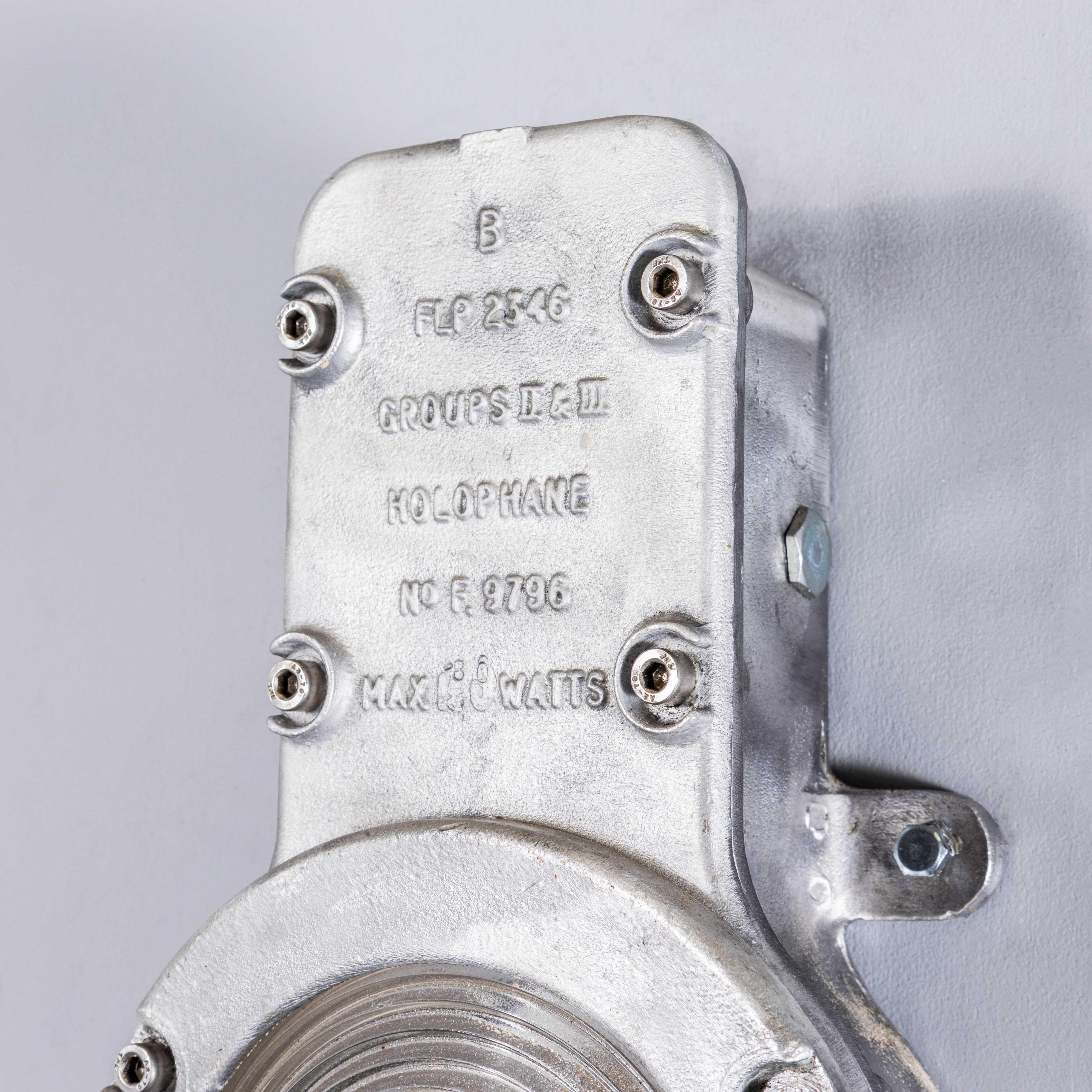 1950's Holophane Large Cast Bulkhead Lamp - Pair For Sale 4