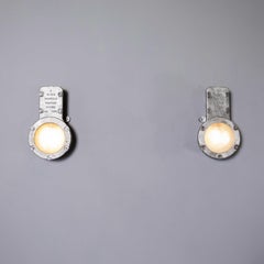 1950's Holophane Large Cast Bulkhead Lamp - Pair