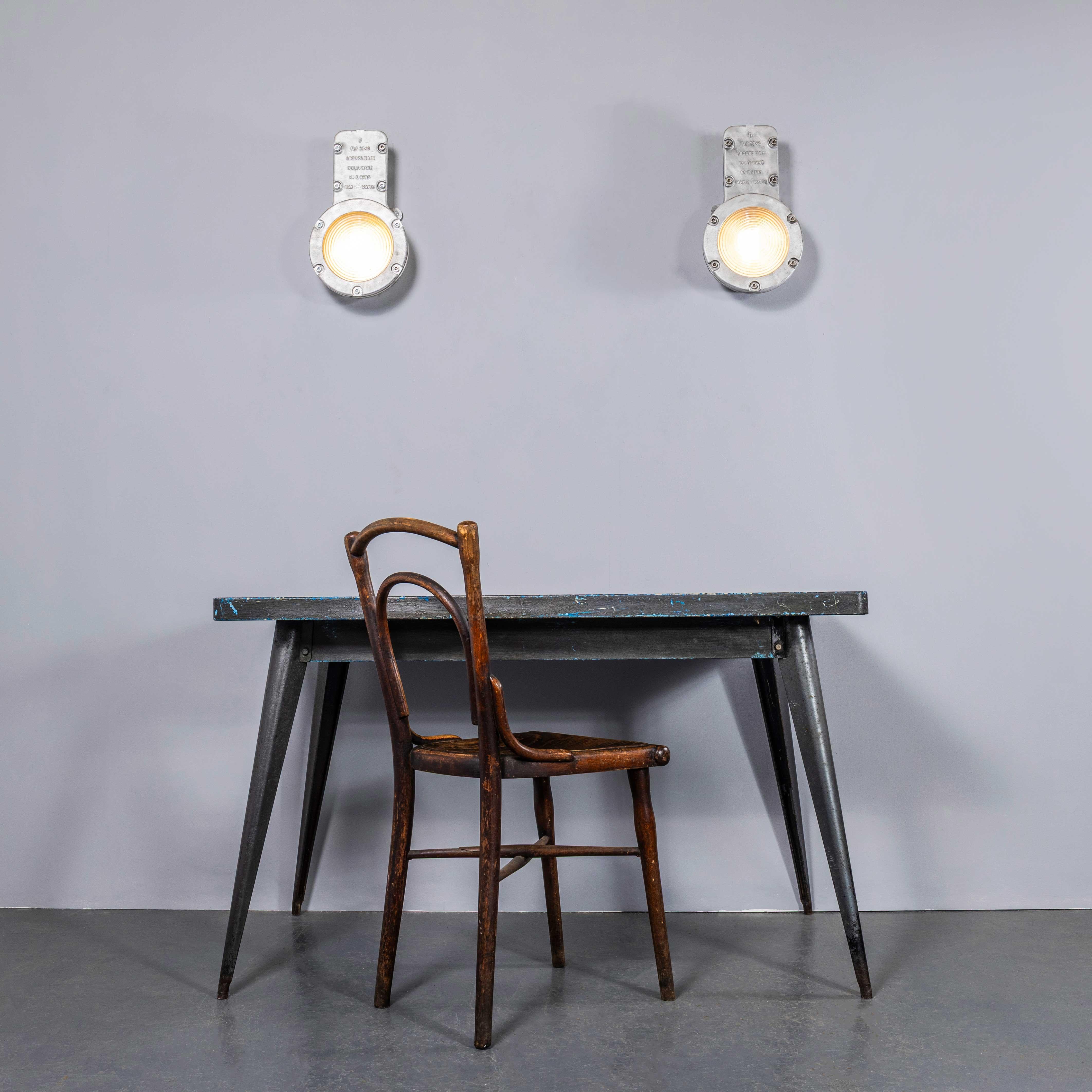 English 1950's Holophane Large Cast Bulkhead Lamp - Pair For Sale