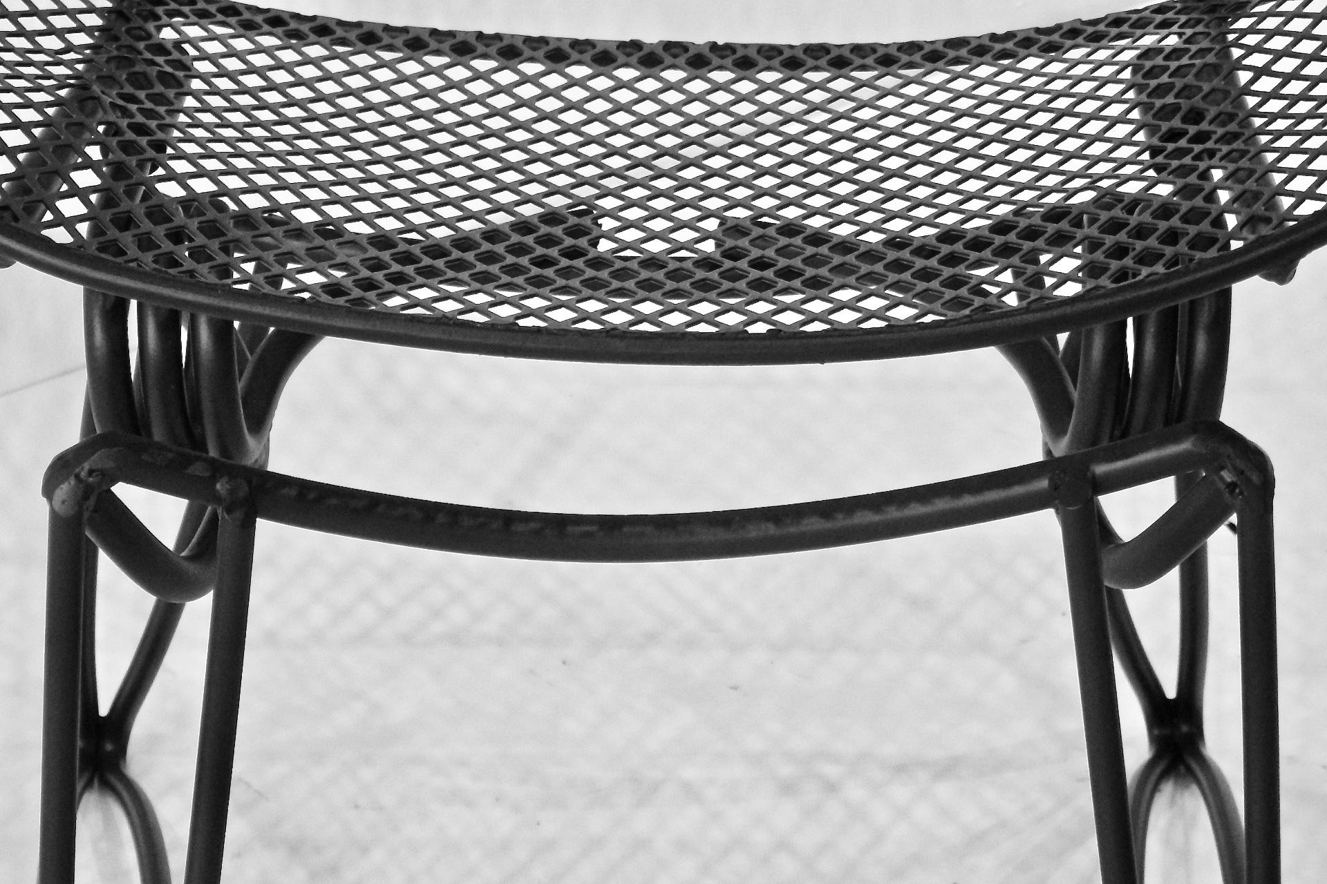1950s Homecrest Wrought Iron Mesh Rocking Patio Chair 3