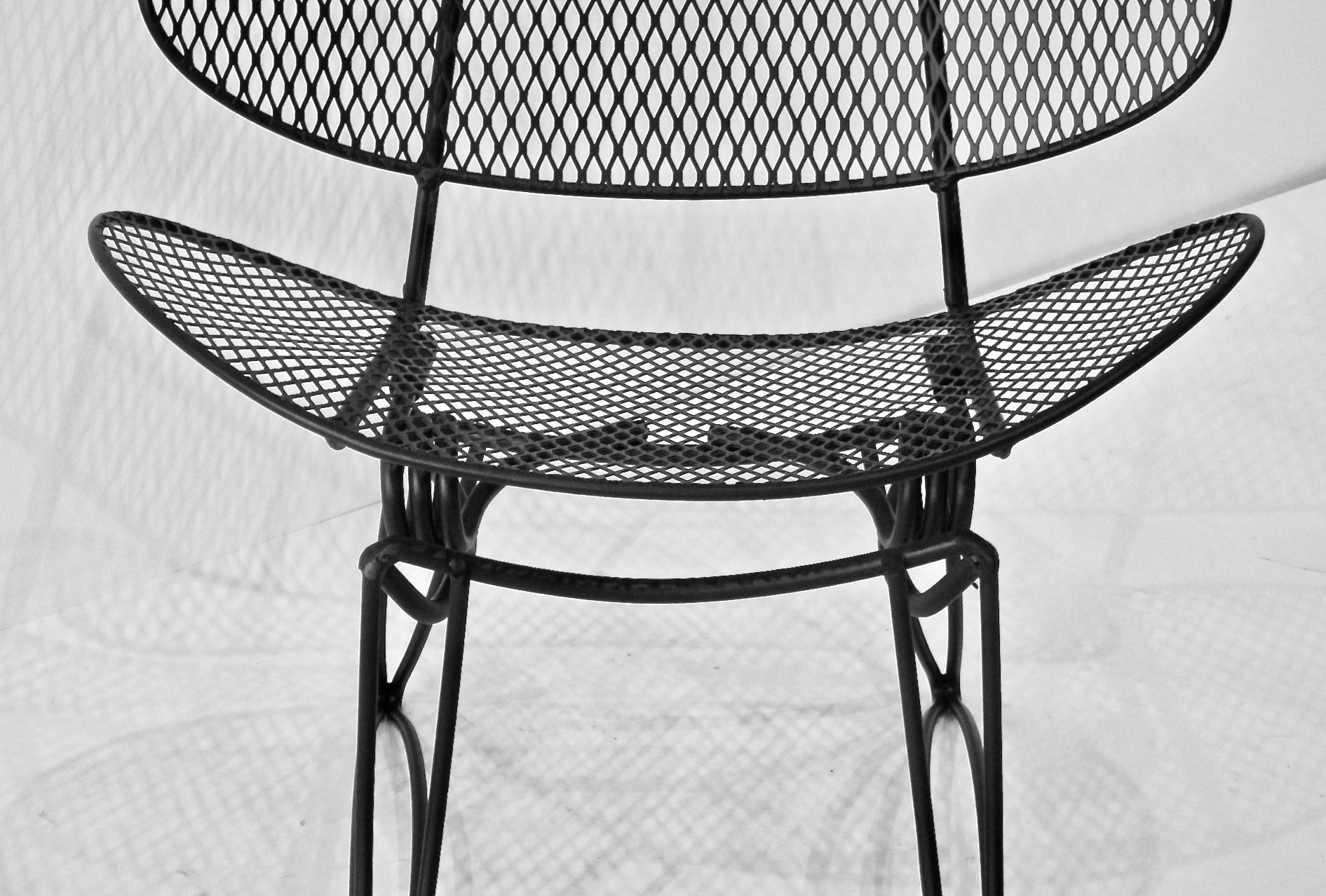 1950s Homecrest Wrought Iron Mesh Rocking Patio Chair 1