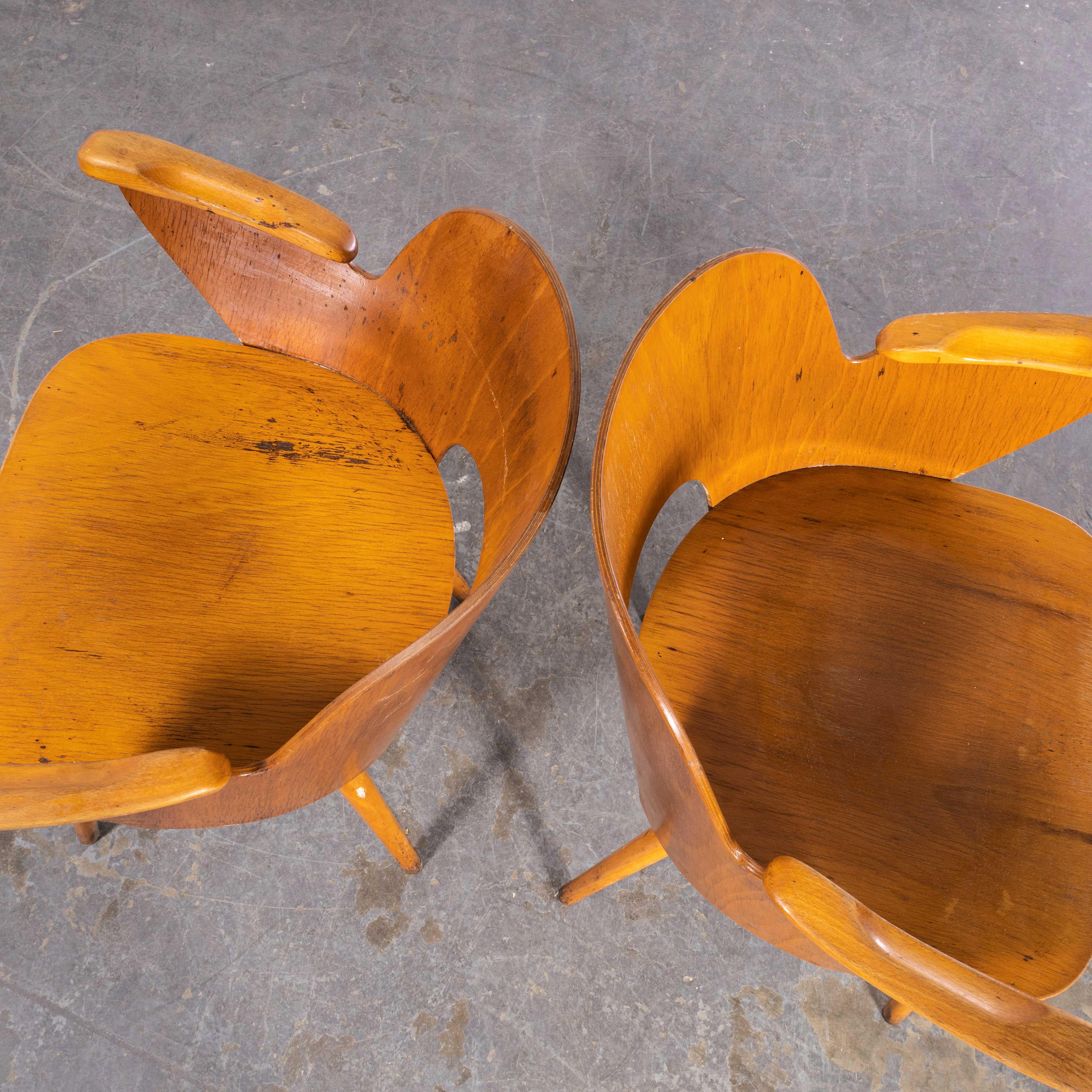 Sessel aus honigfarbener Buche aus den 1950er Jahren – Oswald Haerdtl, Modell 515, Paar (2454) im Angebot 4