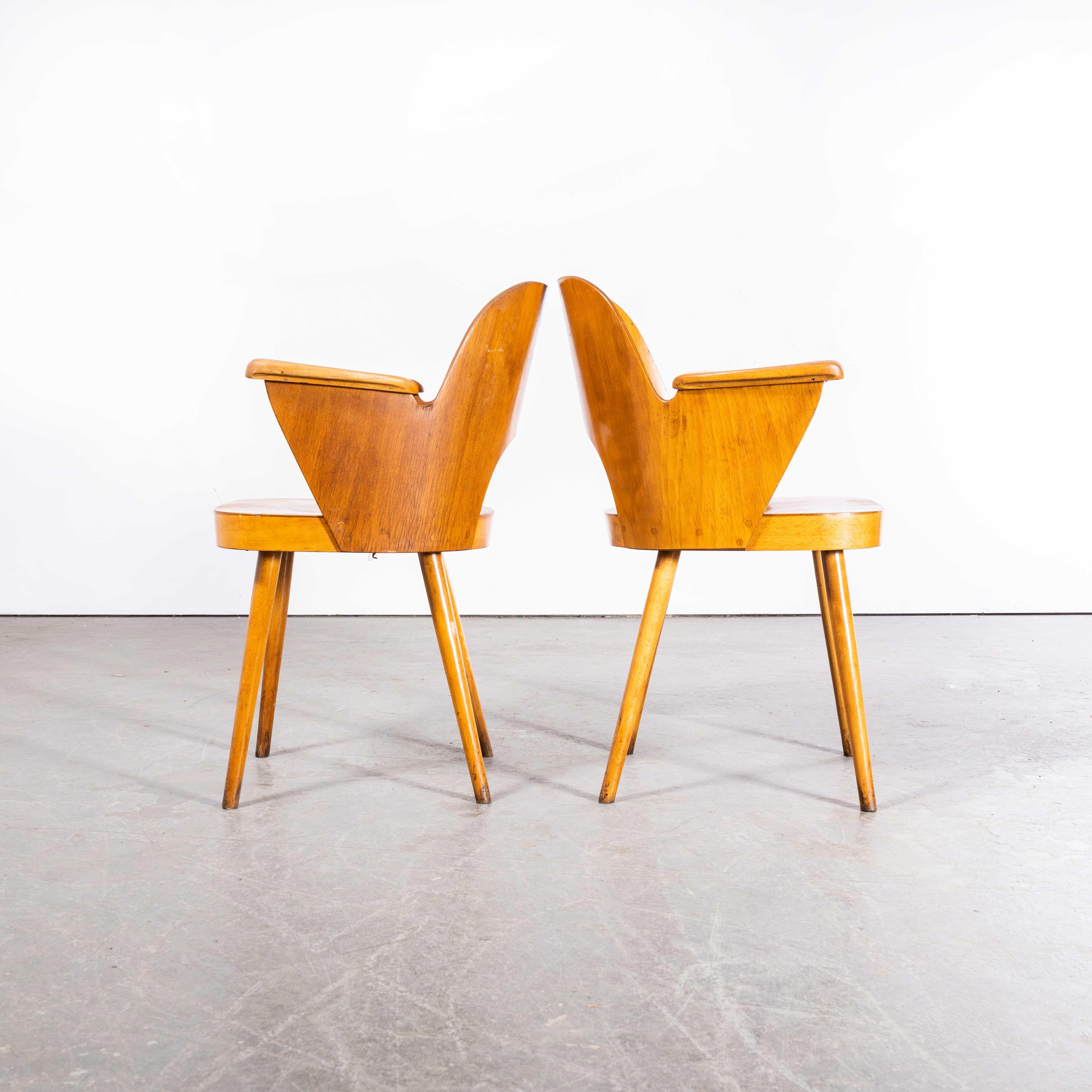 Sessel aus honigfarbener Buche aus den 1950er Jahren – Oswald Haerdtl, Modell 515, Paar (2454) im Zustand „Gut“ im Angebot in Hook, Hampshire