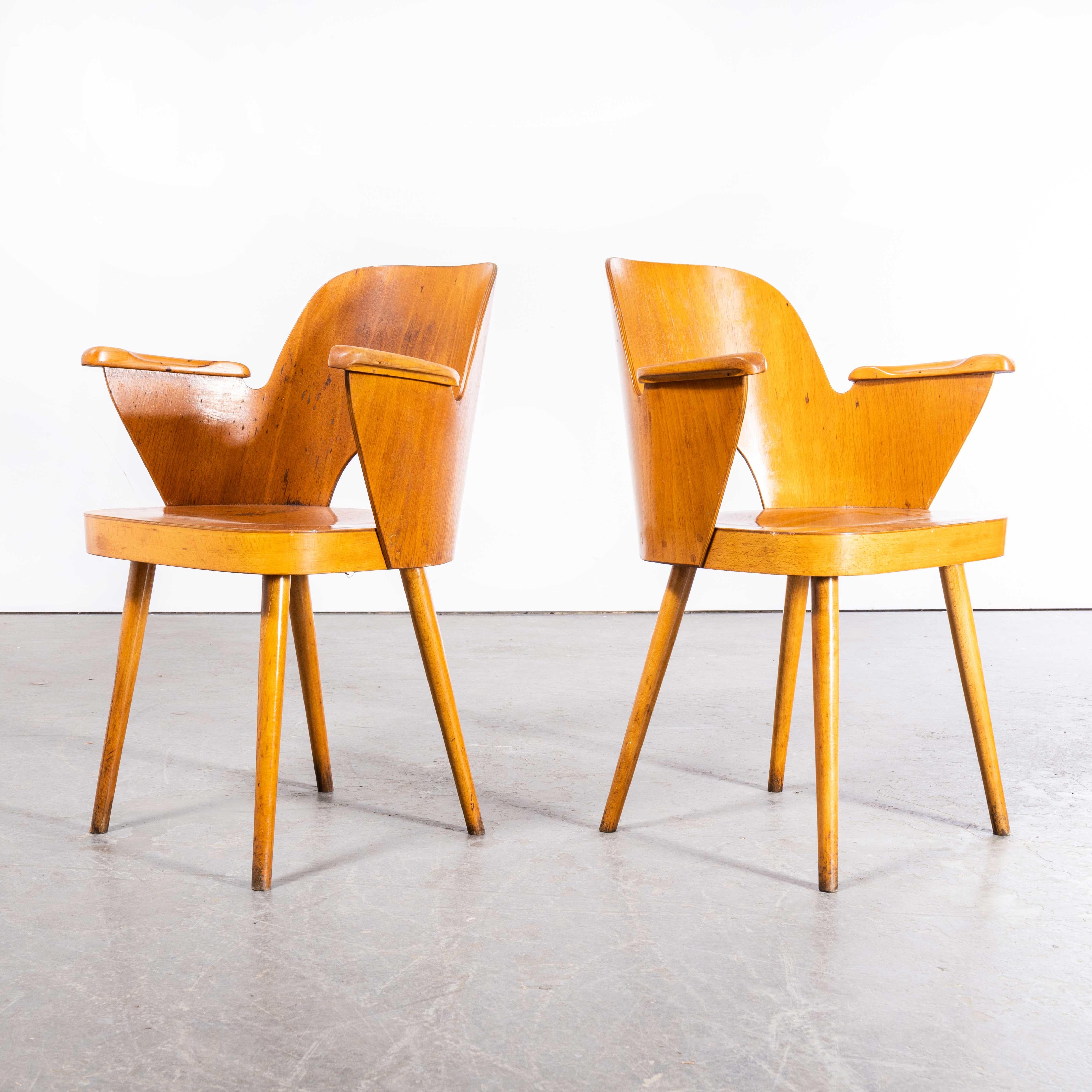 Sessel aus honigfarbener Buche aus den 1950er Jahren – Oswald Haerdtl, Modell 515, Paar (2454) im Angebot 2