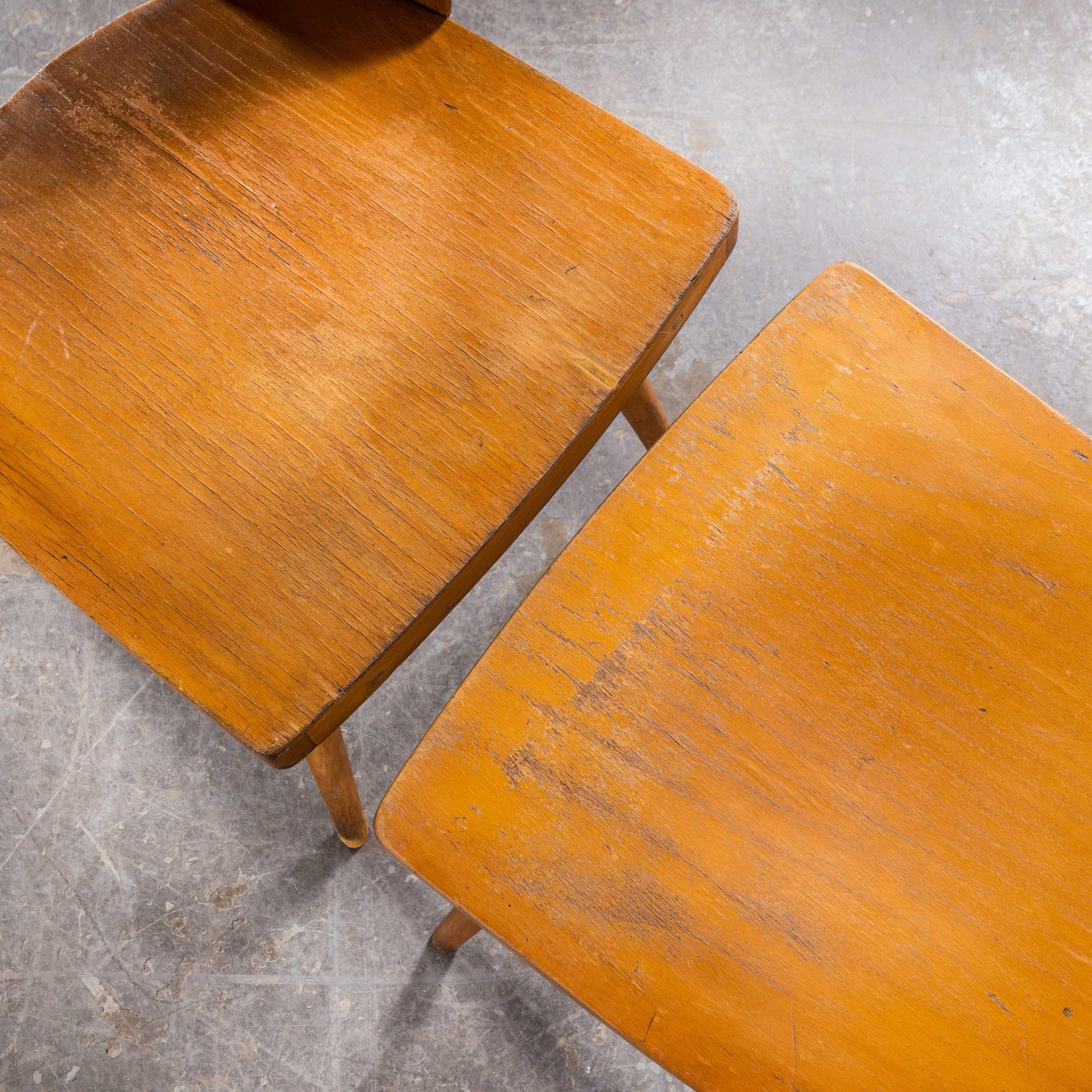 1950's Honey Beech Dining Chairs By Radomir Hoffman For Ton - Pair For Sale 1
