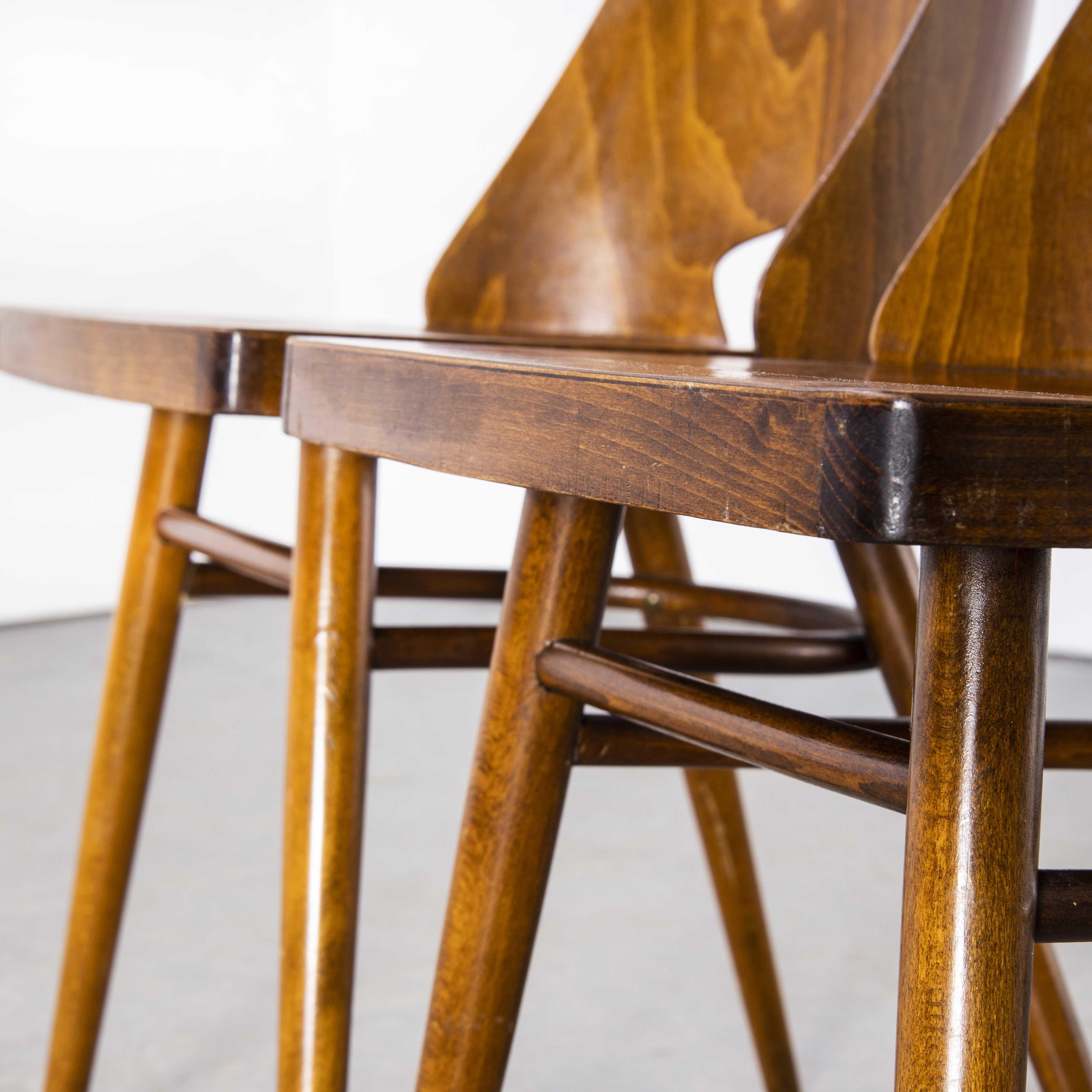 Mid-20th Century 1950's Honey Beech Dining Chairs by Radomir Hoffman, Pair For Sale