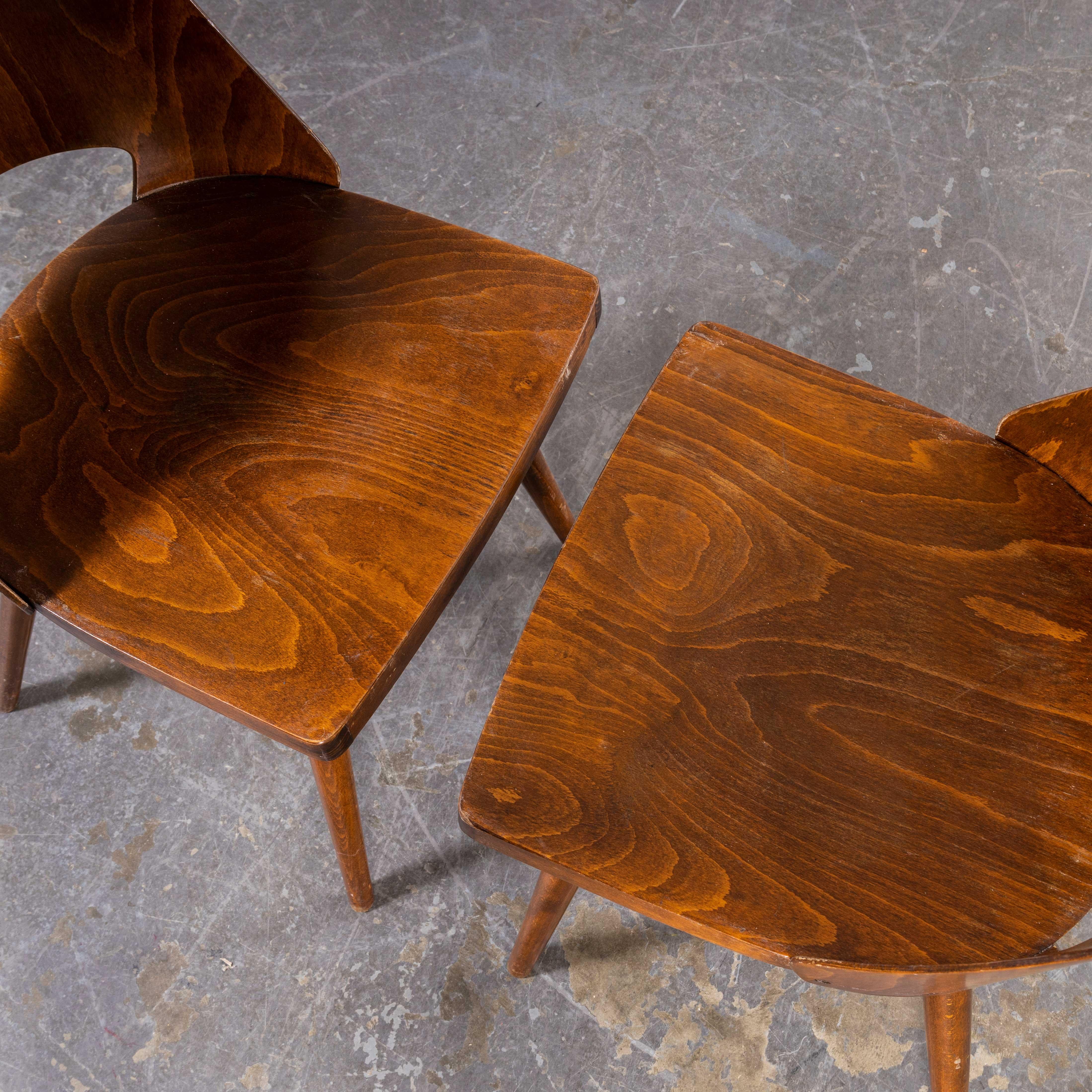 Mid-20th Century 1950's Honey Beech Dining Chairs By Radomir Hoffman - Pair For Sale
