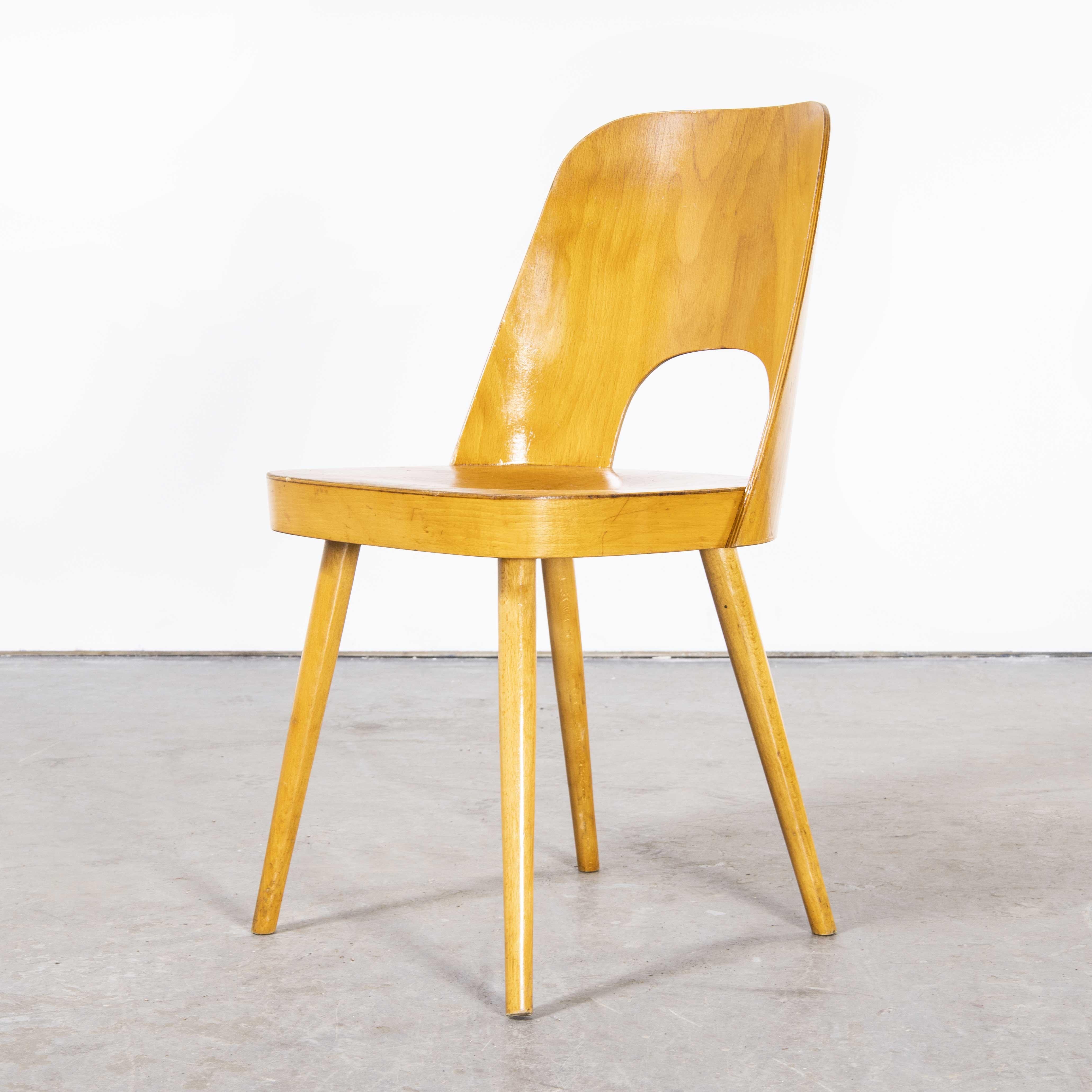 1950's Honey Beech Side Chair, Oswald Haerdtl Model 515, Set of Six, '1928' In Good Condition For Sale In Hook, Hampshire