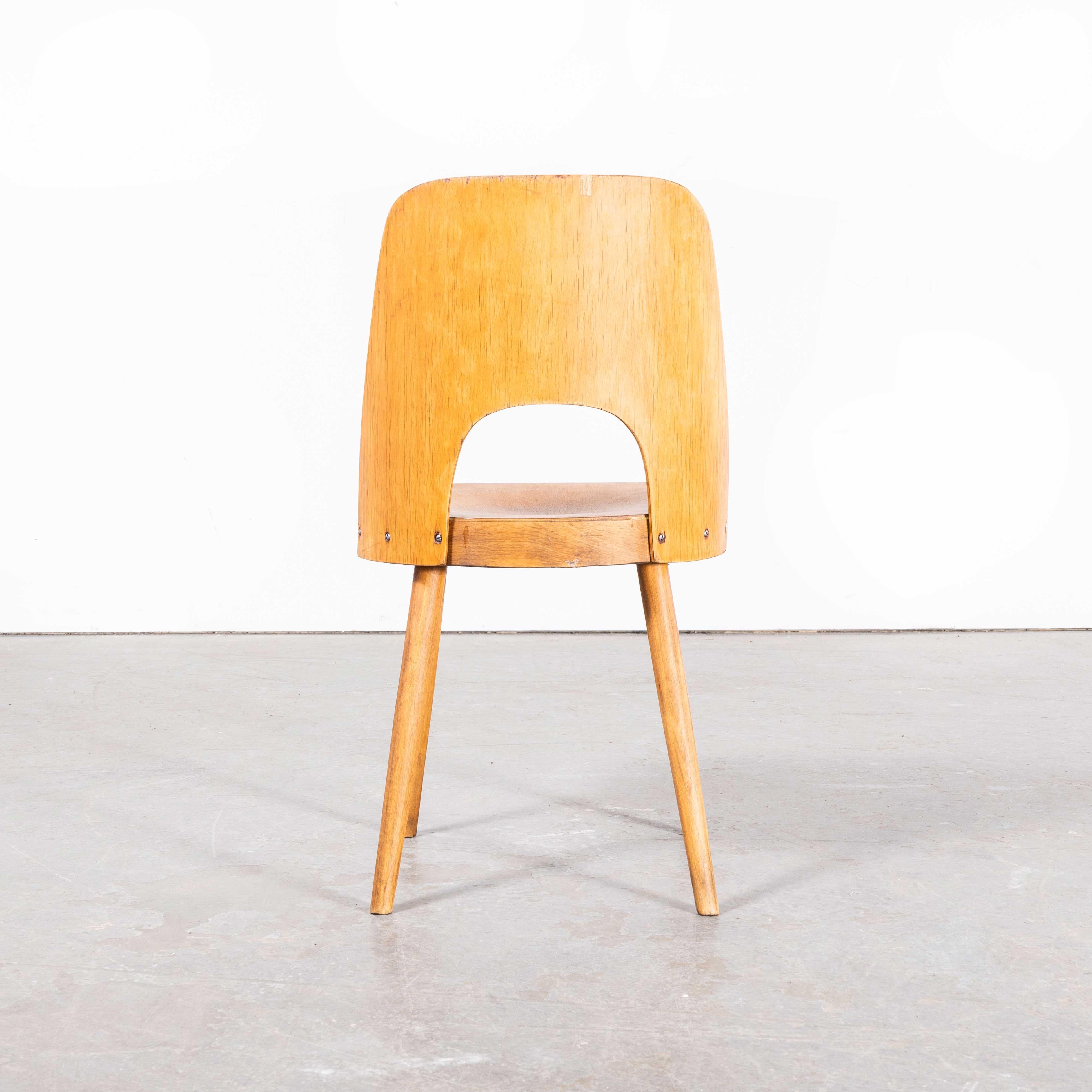 Czech 1950's Honey Beech Side Chairs - Oswald Haerdtl Model 515 - Set Of Four For Sale