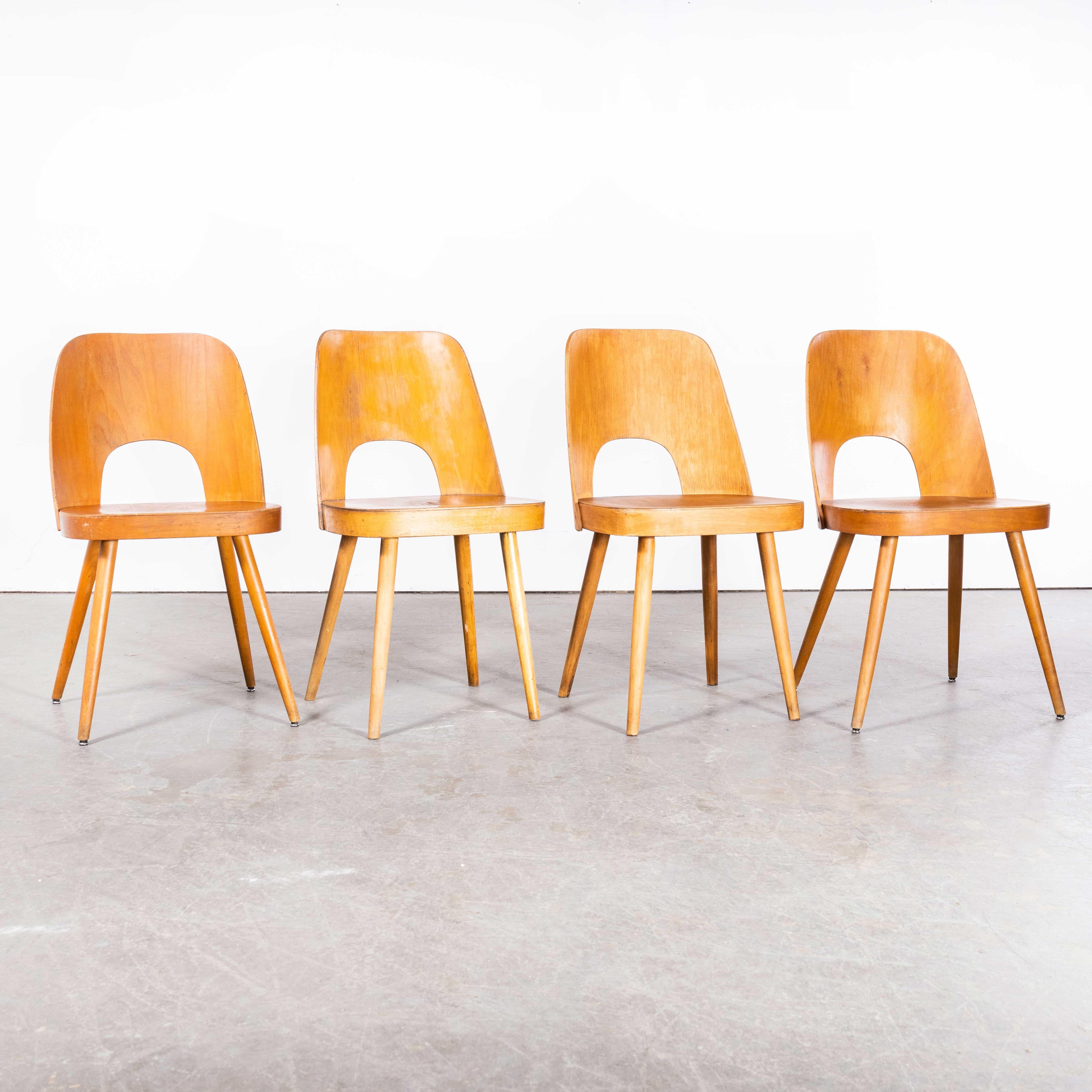 1950's Honey Beech Side Chairs - Oswald Haerdtl Model 515 - Set Of Four For Sale 2