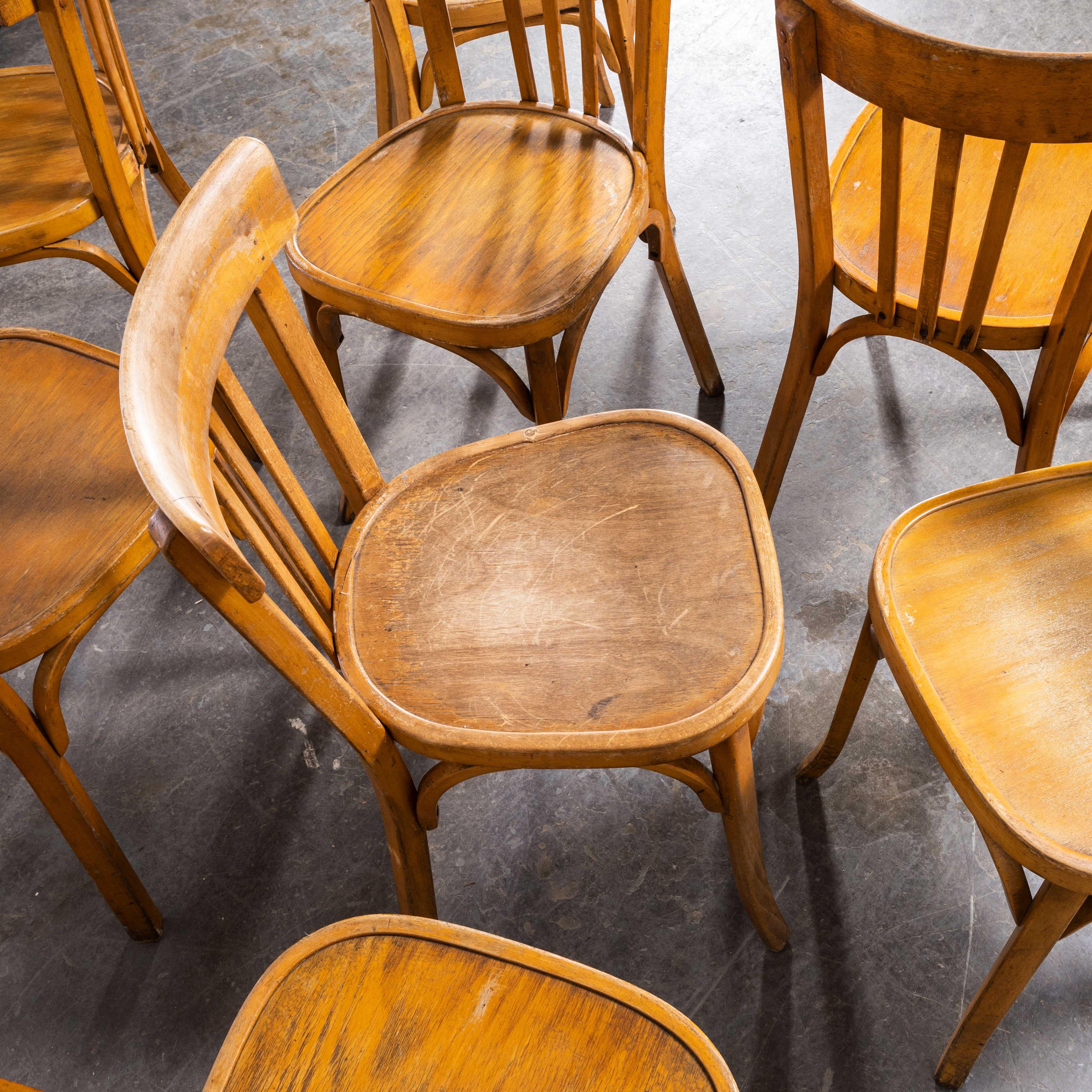 1950s Honey Colour Baumann Bentwood Dining Chairs, Harlequin Set of Fourteen For Sale 3