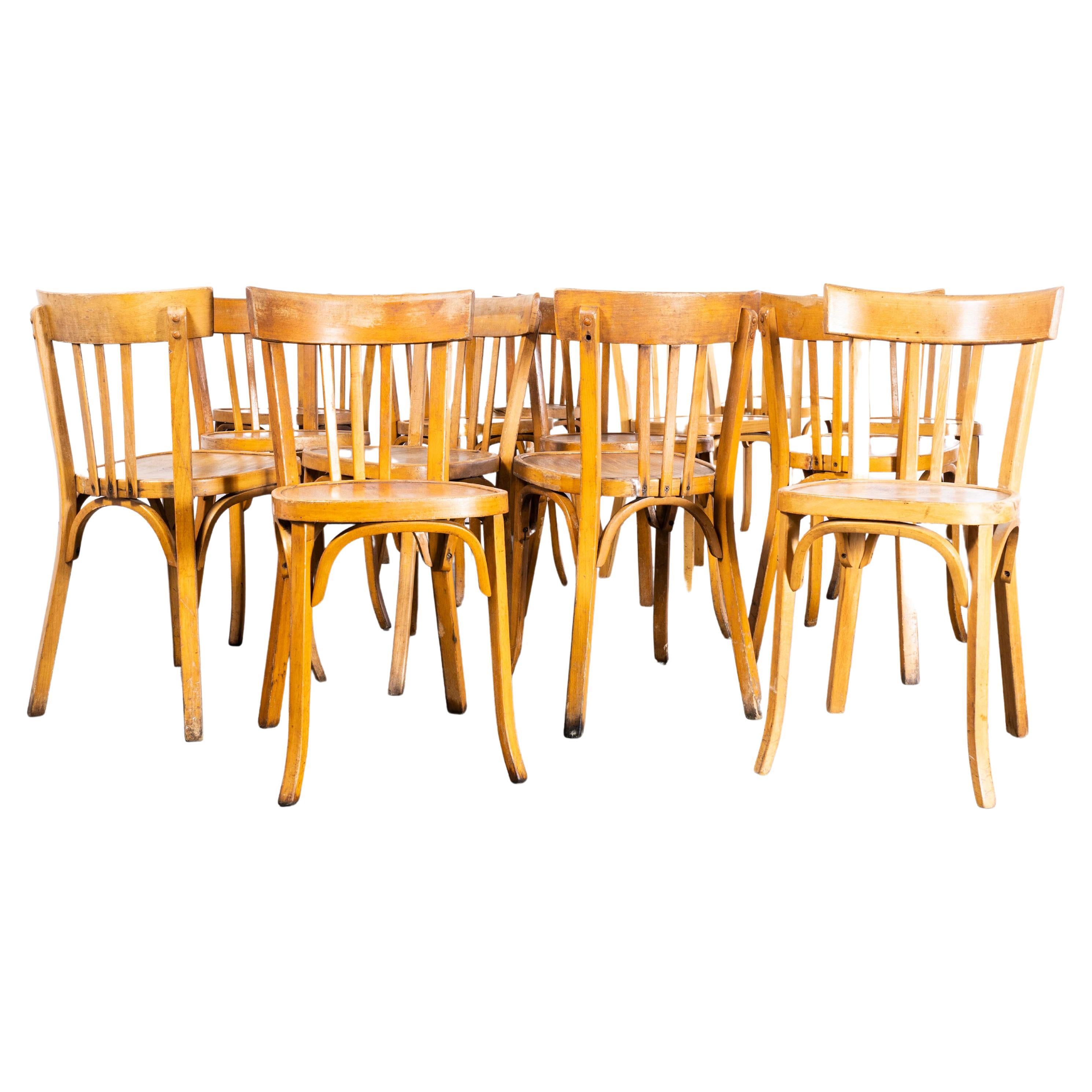 1950s Honey Colour Baumann Bentwood Dining Chairs, Harlequin Set of Fourteen For Sale