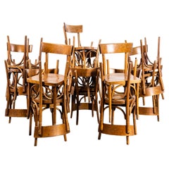 1950's Honey Colour Baumann Single Bar Bentwood Dining Chairs - Good Quantity Av