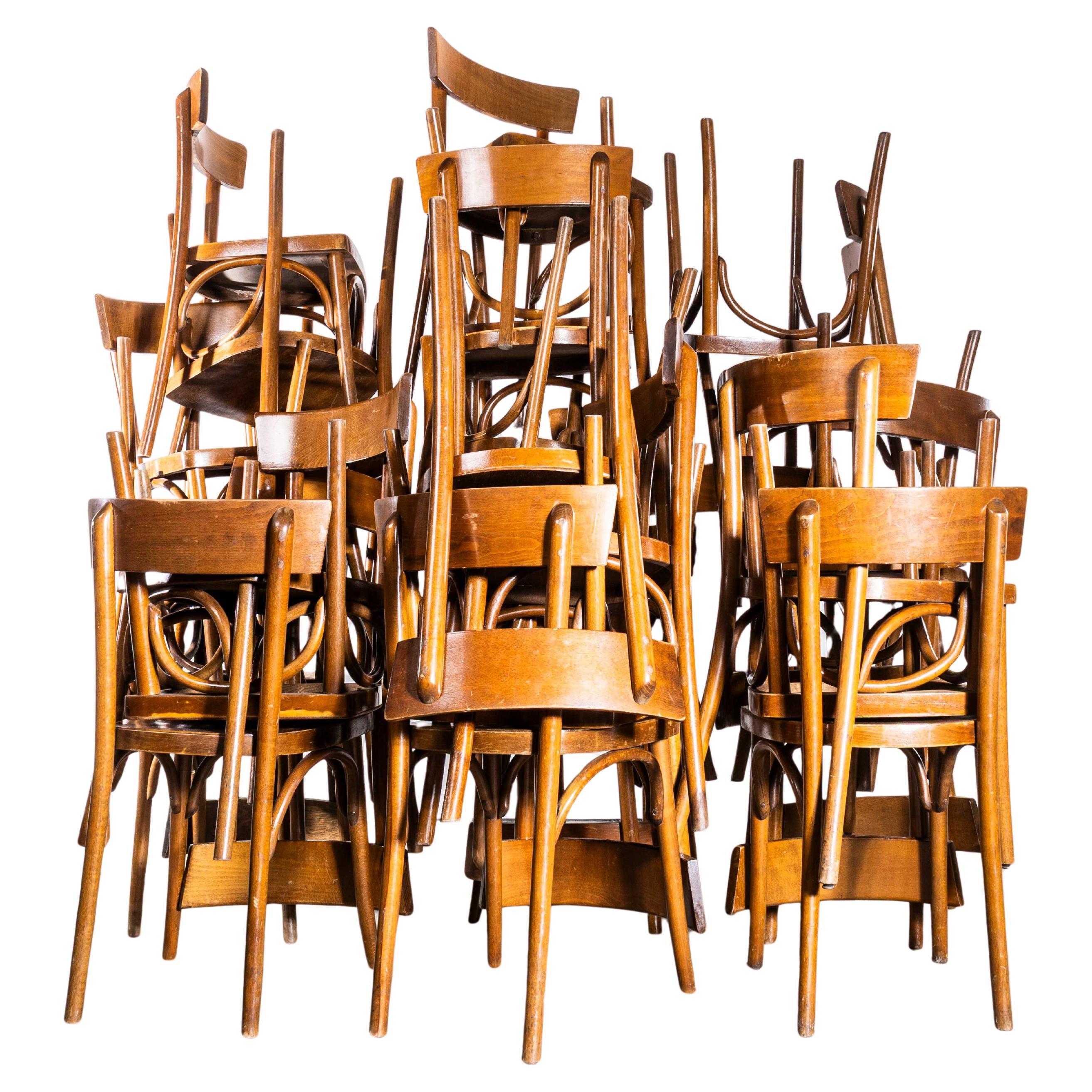 1950’s Honey Colour Baumann Single Bar Bentwood Dining Chairs – Good Quantity Av