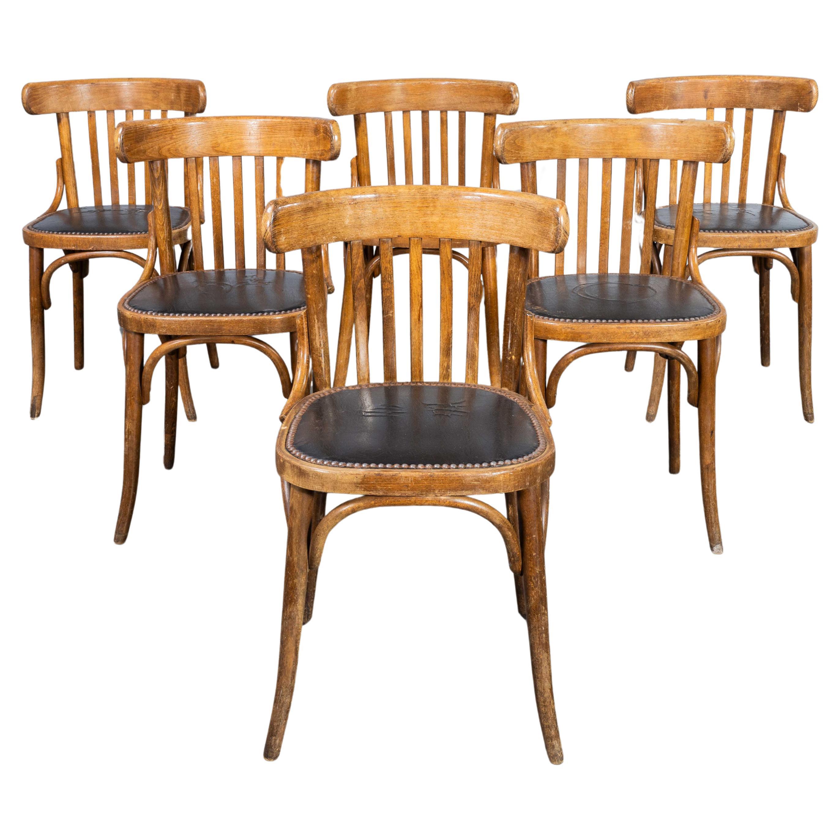 1950's Honey Colour Baumann Upholstered Dining Chairs - Set Of Six