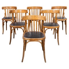 Retro 1950's Honey Colour Baumann Upholstered Dining Chairs - Set Of Six