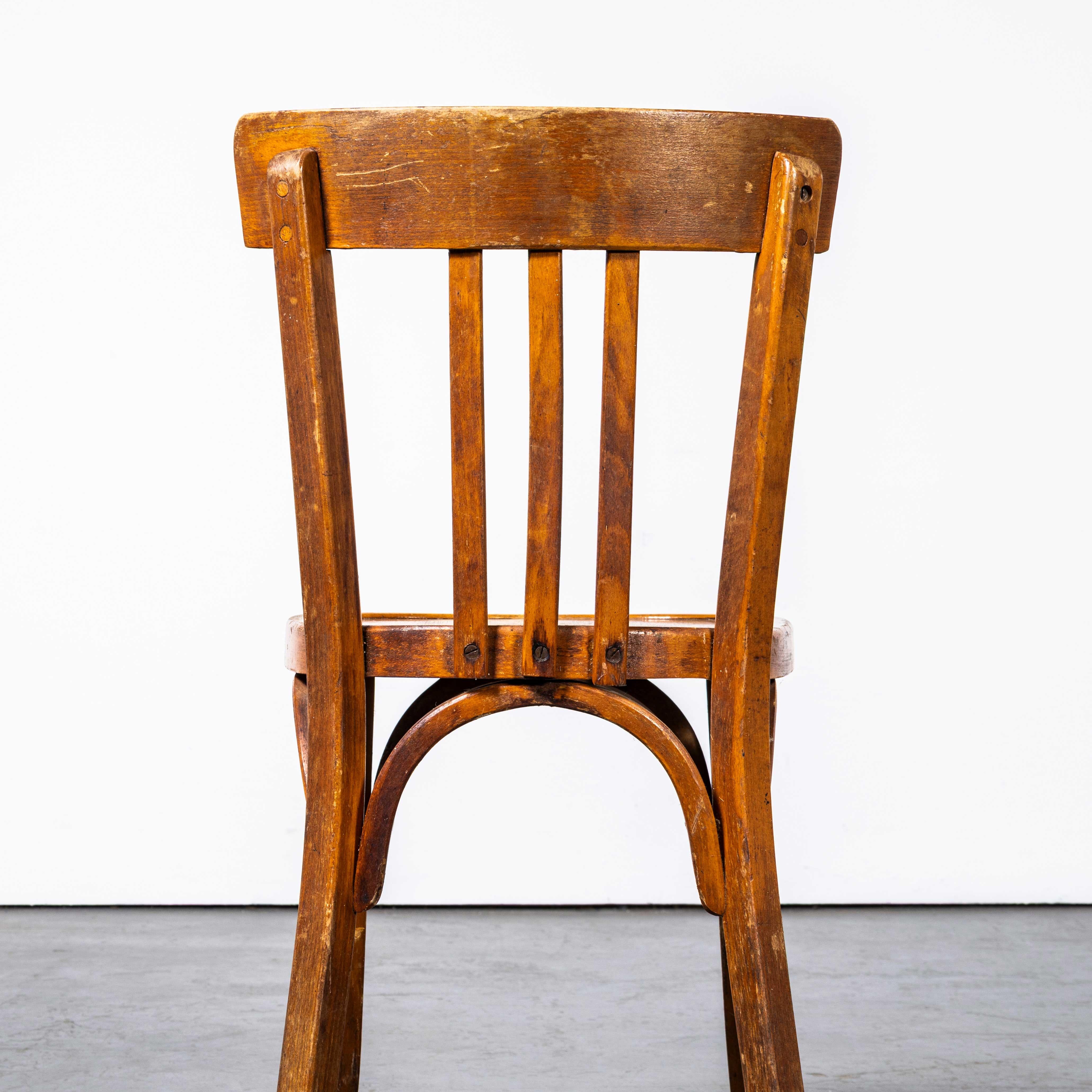 1950's Honey Oak Bentwood Baumann Dining Chairs - Set Of Four im Angebot 2