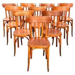 1950's Honey Oak Mahieu Bentwood Dining Chair - Set Of Ten