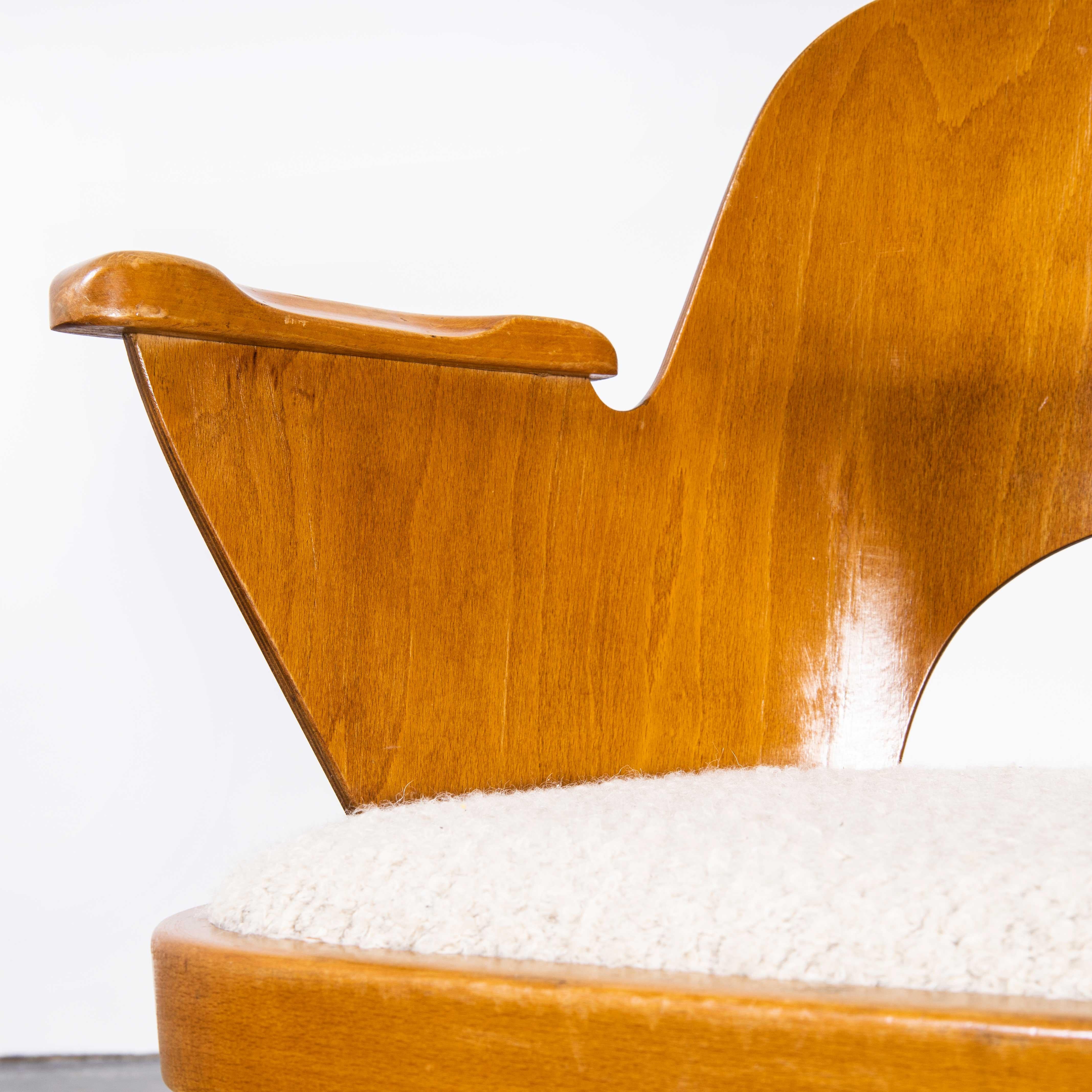 1950's Honey Oak Side Chair, Oswald Haerdtl Upholstered Model 515 3