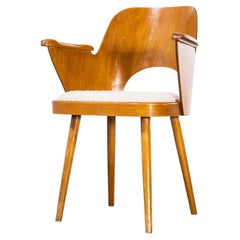 1950's Honey Oak Side Chair, Oswald Haerdtl Upholstered Model 515