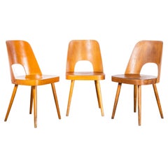 Beistellstühle aus honigfarbener Eiche aus den 1950er Jahren – Oswald Haerdtl Modell515 – Dreier-Set
