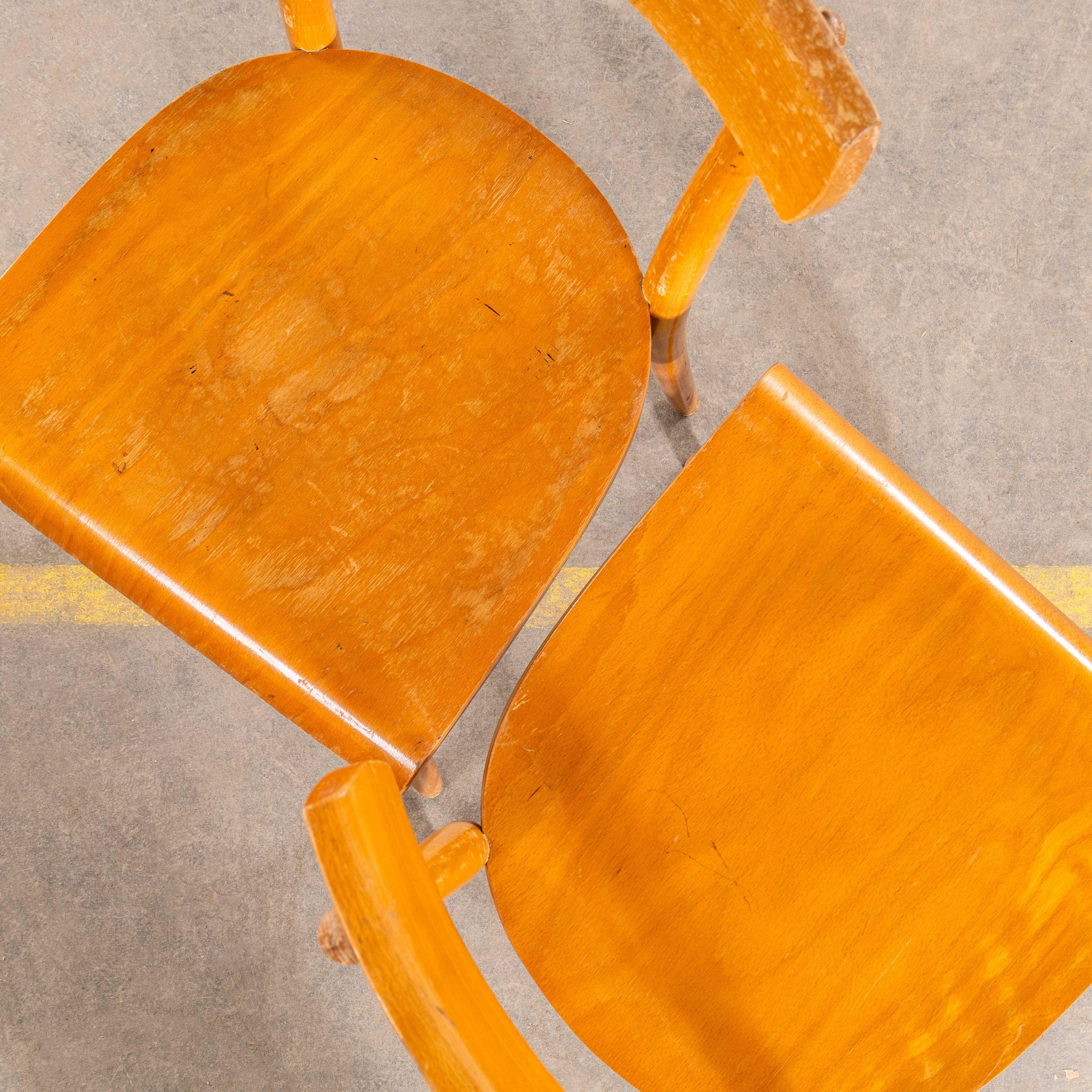 Ceco Sedie da pranzo a barra singola in Oak del 1950 con sedile piatto a bordi curvi - Coppia in vendita