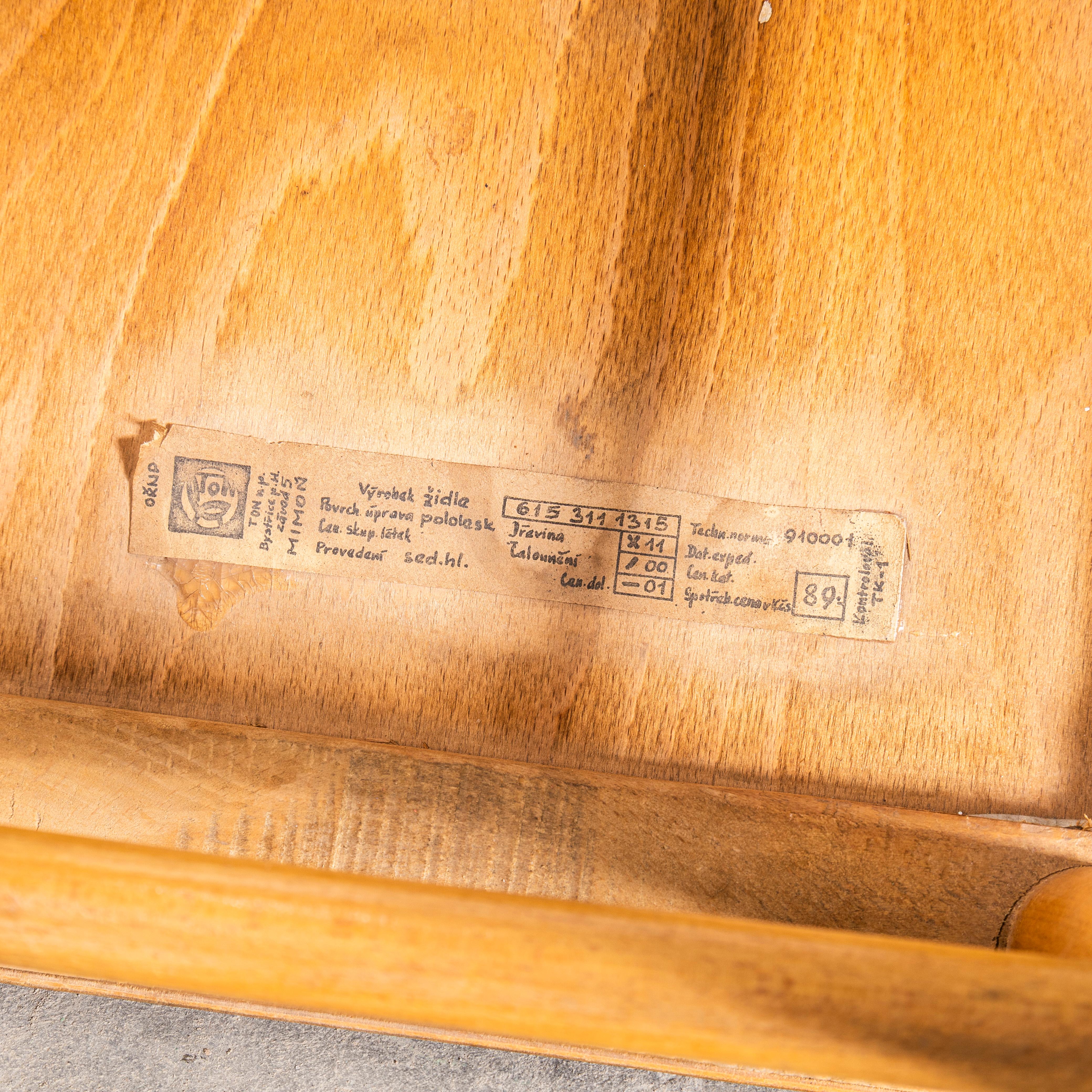 Sedie da pranzo a barra singola in Oak del 1950 con sedile piatto a bordi curvi - Coppia in vendita 3