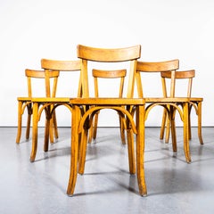 1950's Honey Thin Slim Back Baumann Dining Chairs - Set Of Six
