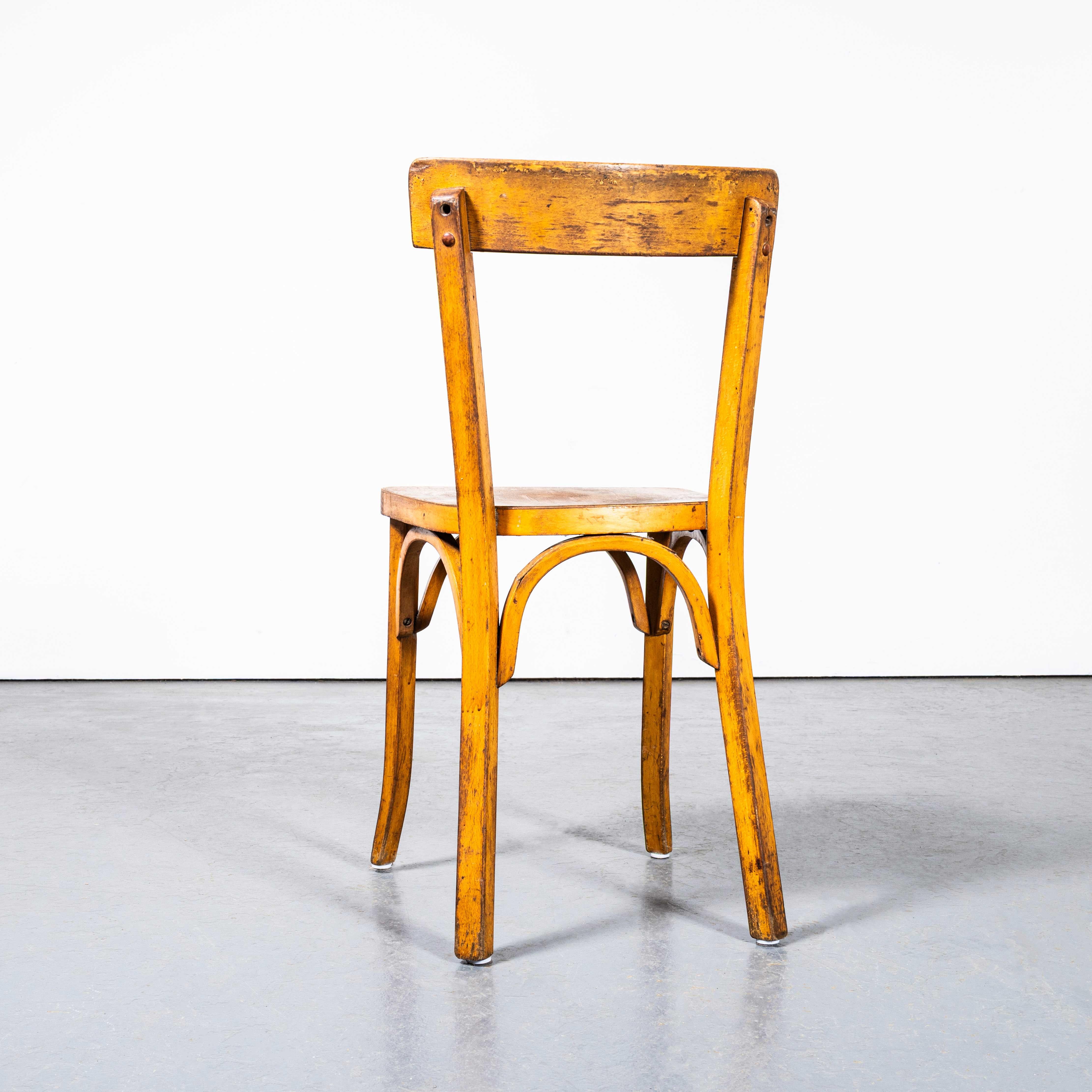 Faggio 1950's Honey Thin Slim Back Baumann Dining Chairs - Set Of Six in vendita