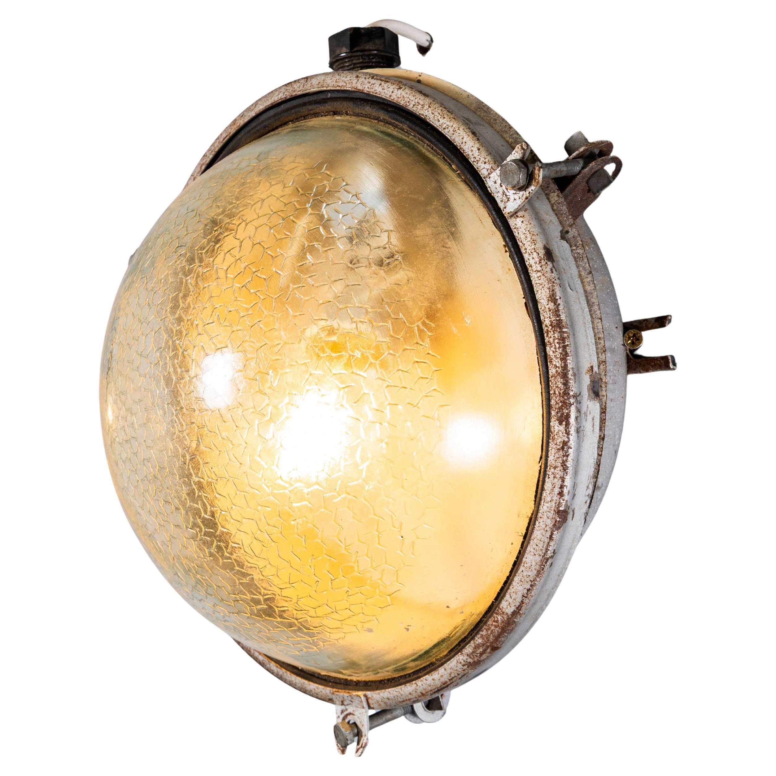 1950's Honeycomb Patterned Bulk Head Ceiling Or Wall Lamps - Pair For Sale