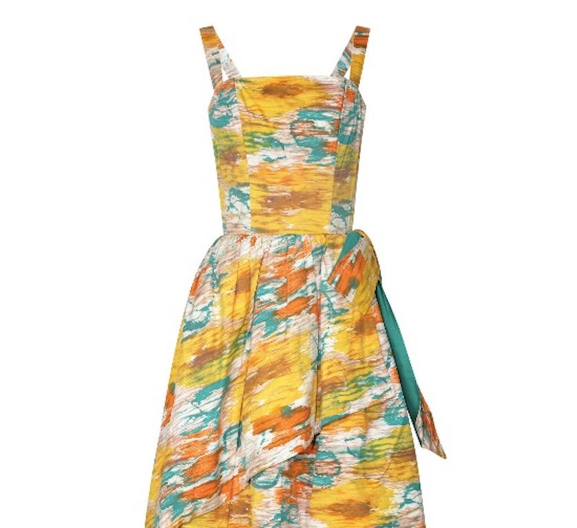 Women's 1950s Horrockses Cotton Abstract Print Dress