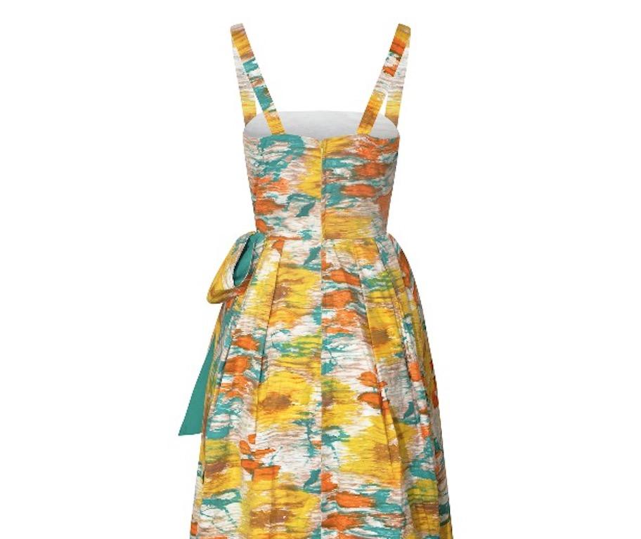 1950s Horrockses Cotton Abstract Print Dress 1